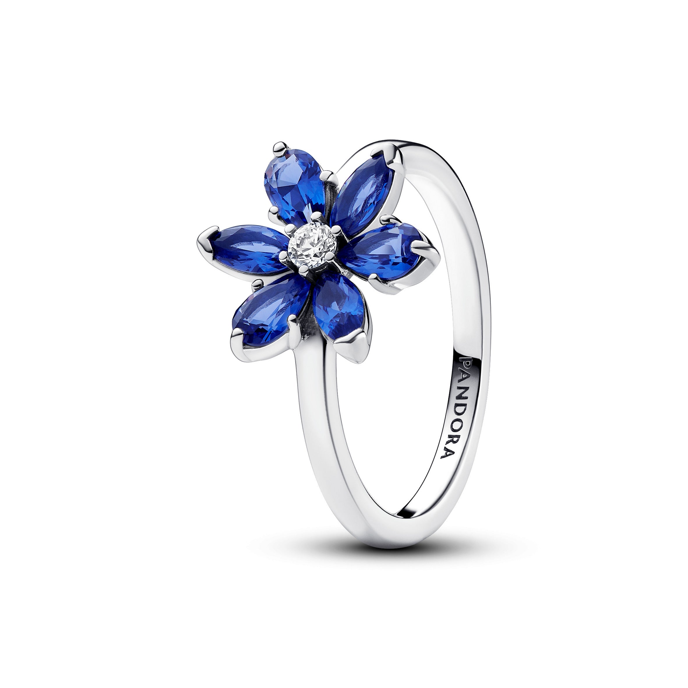 PANDORA Sparkling Herbarium Cluster Ring Cubic Zirconia Blue Rings Statement Ring Jewelry Gift