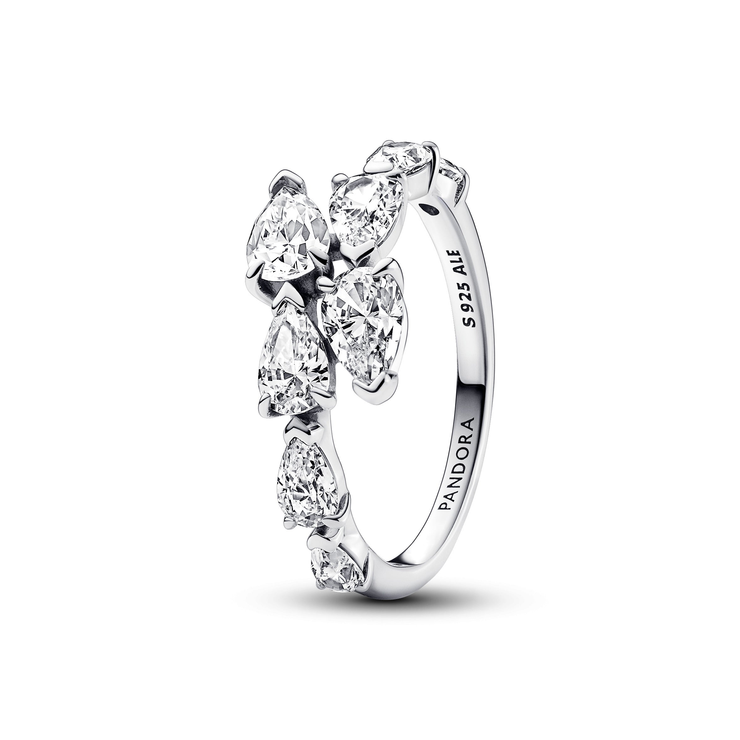 PANDORA Sparkling Overlapping Band Ring Cubic Zirconia Rings Statement Ring Jewelry Gift