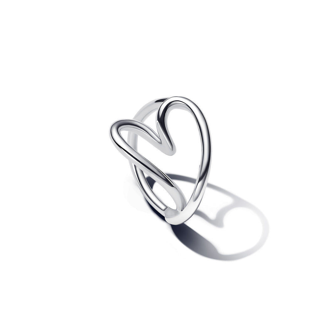 PANDORA Organically Shaped Heart Ring Sterling Silver Be Love Rings Statement Ring Jewelry Gift