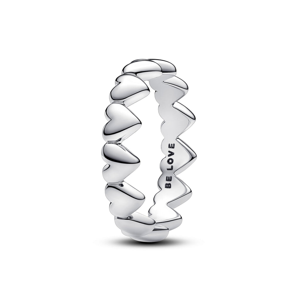 PANDORA Row Of Hearts Ring Sterling Silver Be Love Rings Statement Ring Jewelry Gift