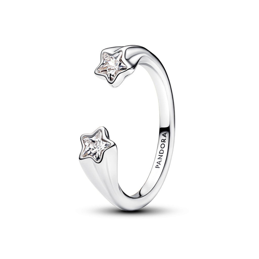 PANDORA Shooting Stars Open Ring Cubic Zirconia Silver Colour And Sparkle Rings Statement Ring Jewelry Gift