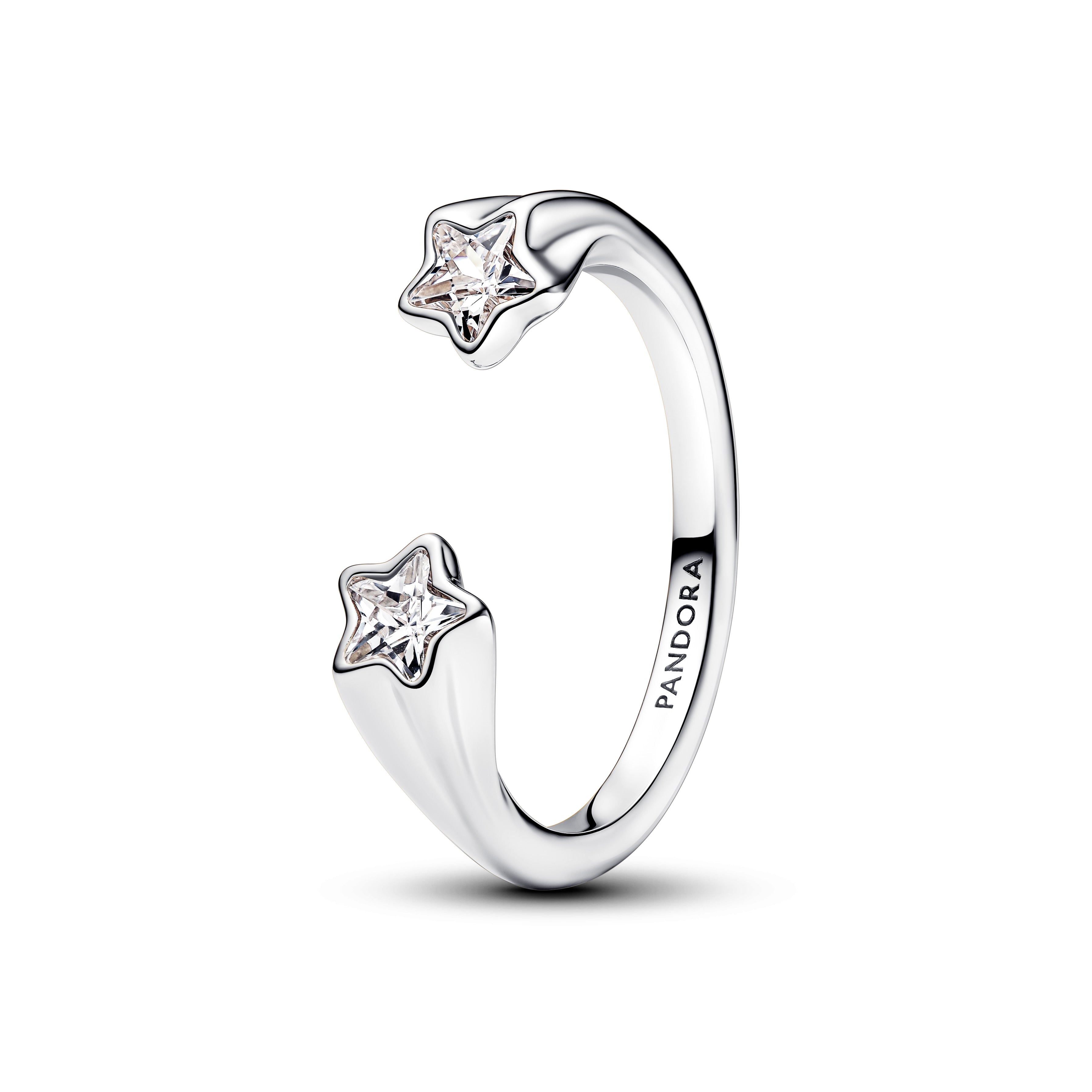 PANDORA Shooting Stars Open Ring Cubic Zirconia Silver Colour And Sparkle Rings Statement Ring Jewelry Gift