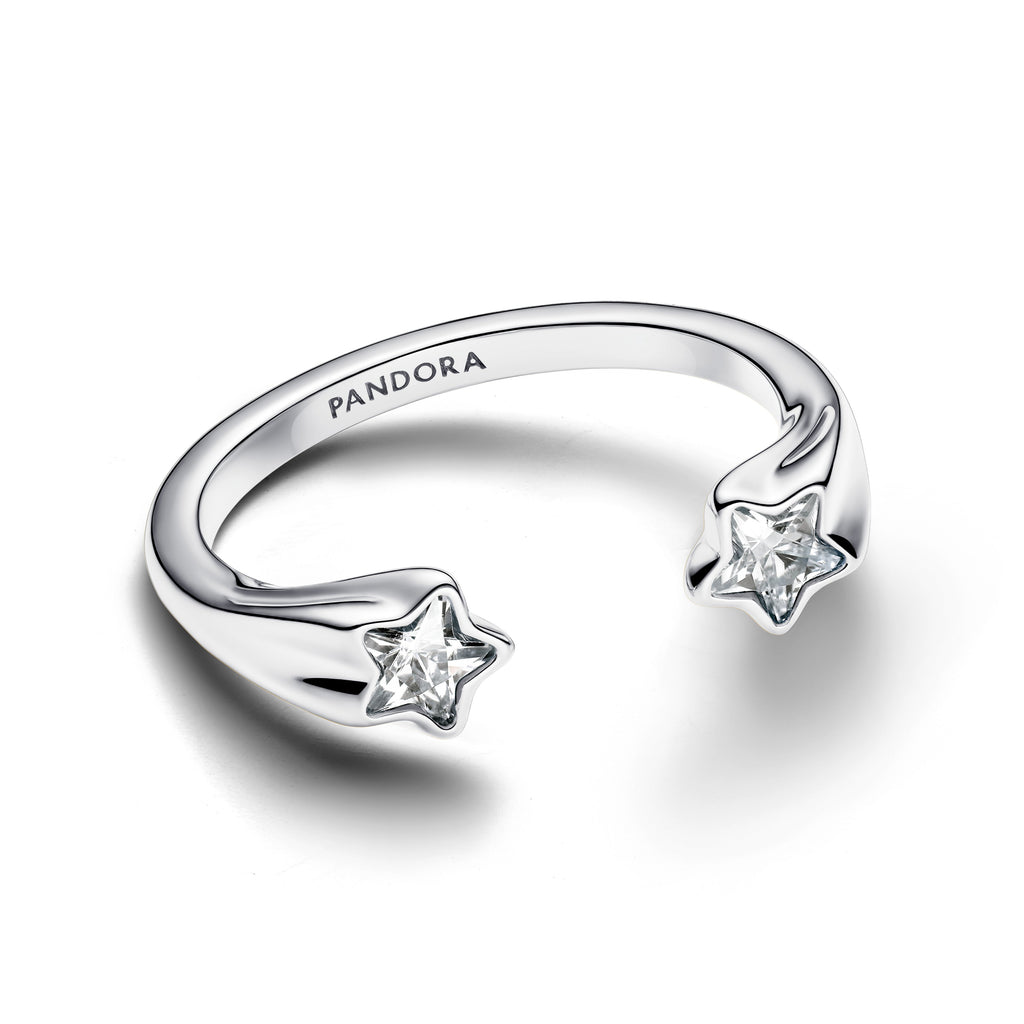 PANDORA Shooting Stars Open Ring Cubic Zirconia Silver Colour And Sparkle Rings Statement Ring Jewelry Gift