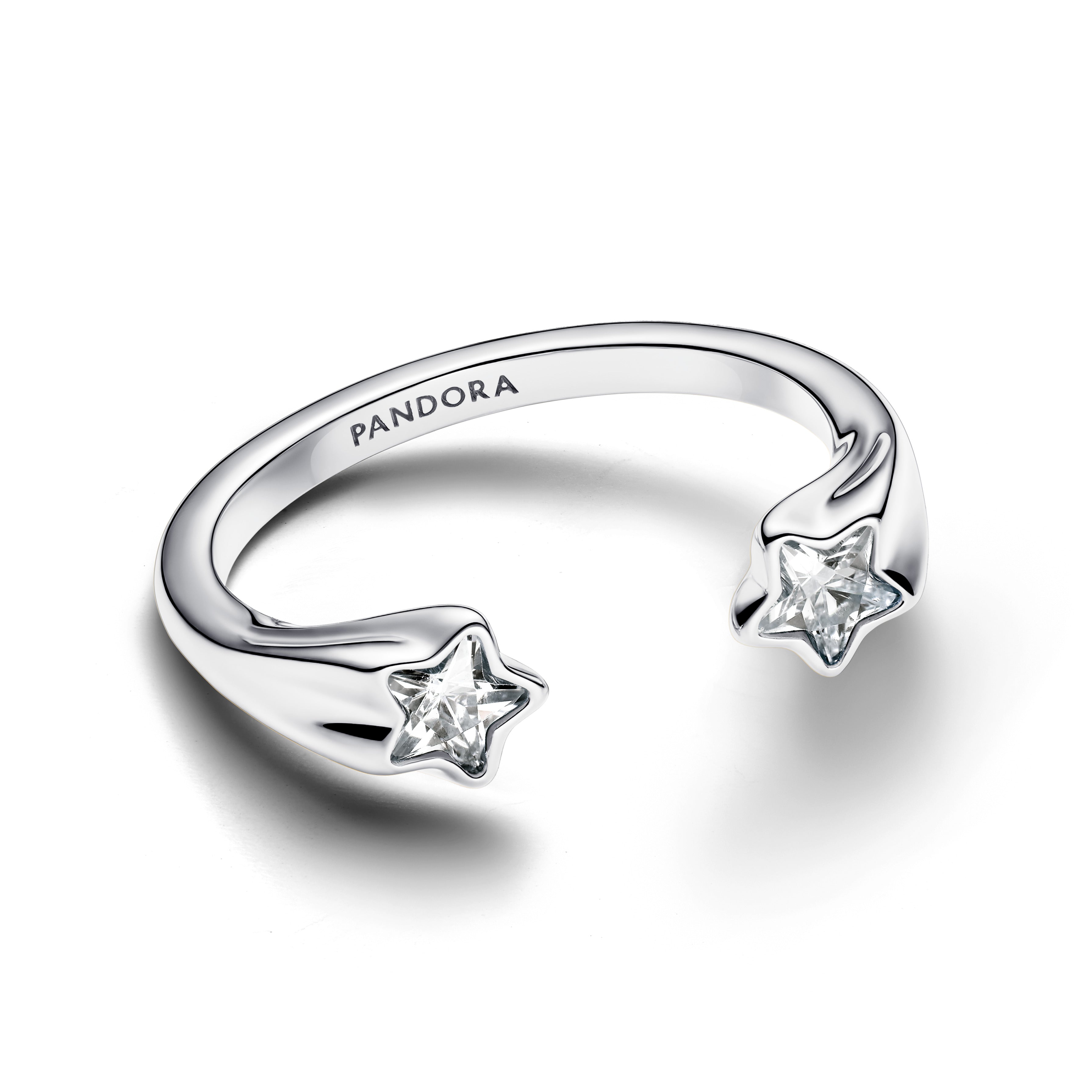 PANDORA Shooting Stars Open Ring Cubic Zirconia Silver Colour And Sparkle Rings Statement Ring Jewelry Gift