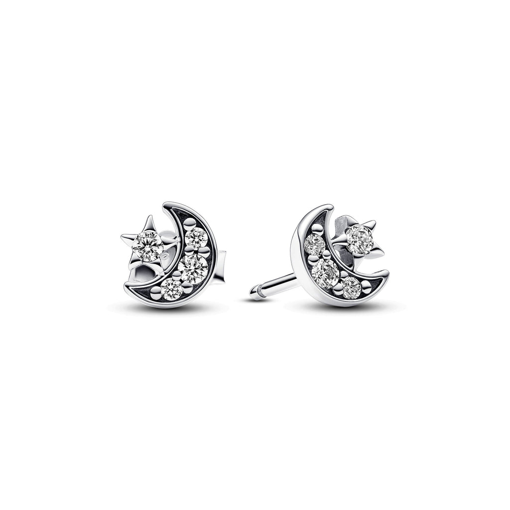 PANDORA Sparkling Moon And Star Jewellery Gift Set Cubic Zirconia Silver Giftsets Fashion Jewelry Gift For Women