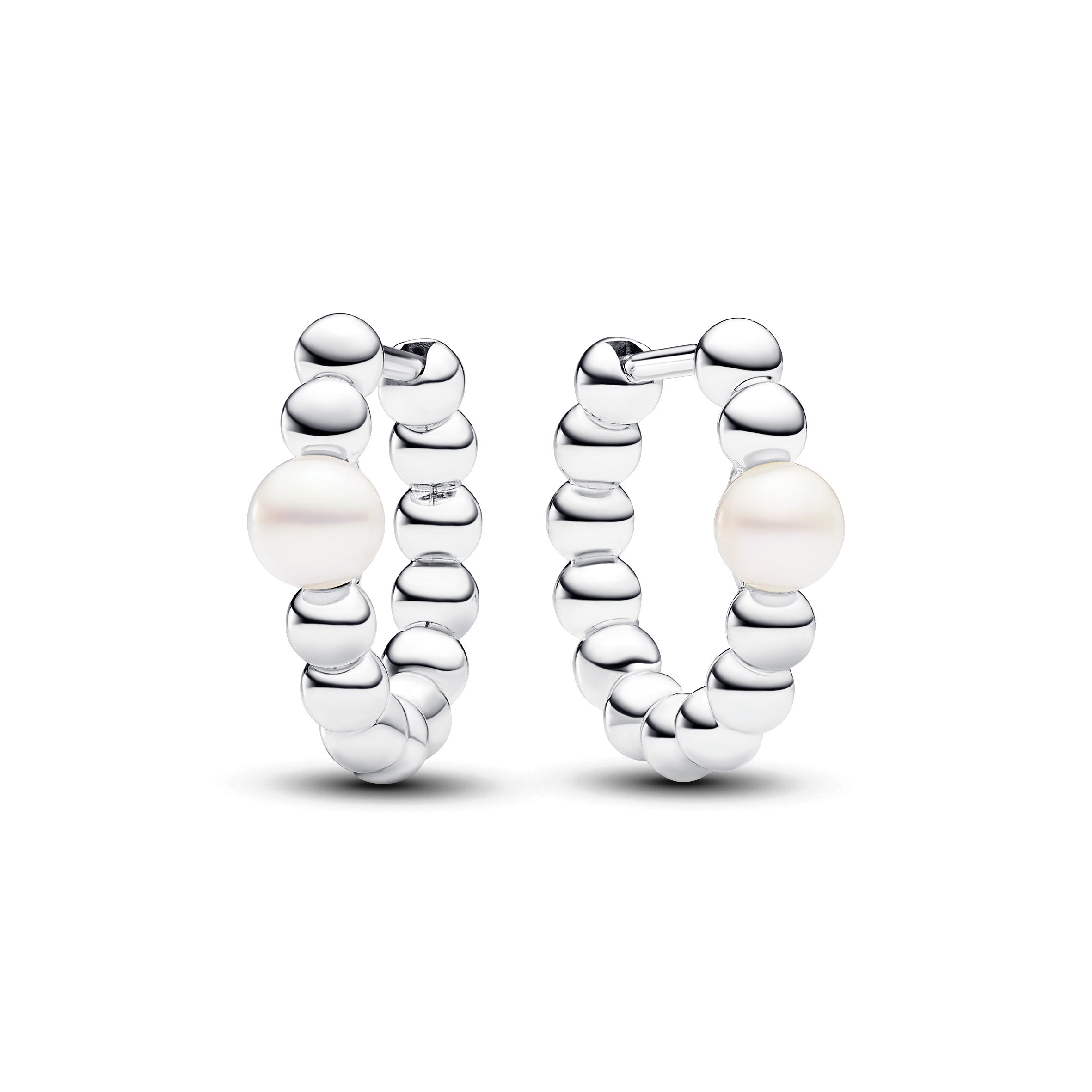 PANDORA Treated Freshwater Cultured Pearl And Beads Hoop Earrings Silver Statement Ring Jewelry Gift