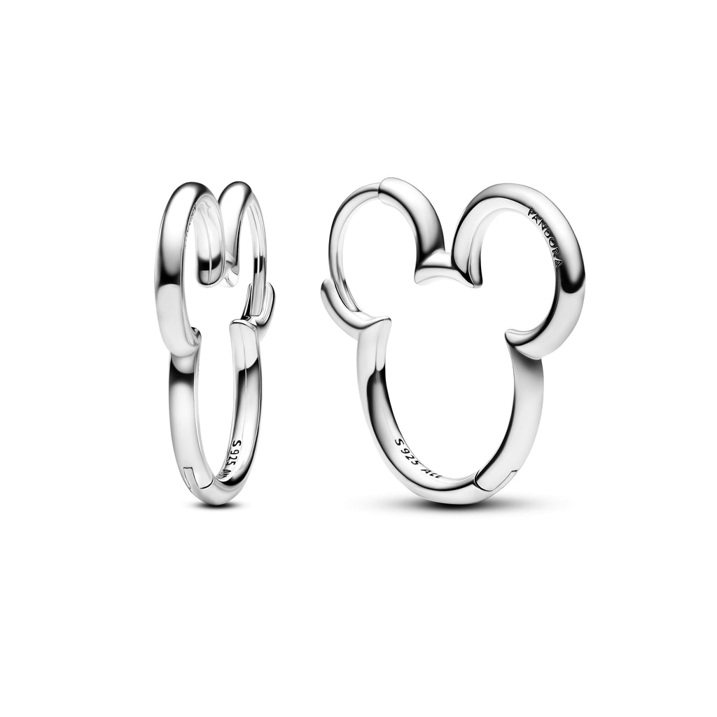 PANDORA Disney Mickey Mouse Silhouette Hoop Earrings Sterling Silver Disney X PANDORA Statement Ring Jewelry Gift