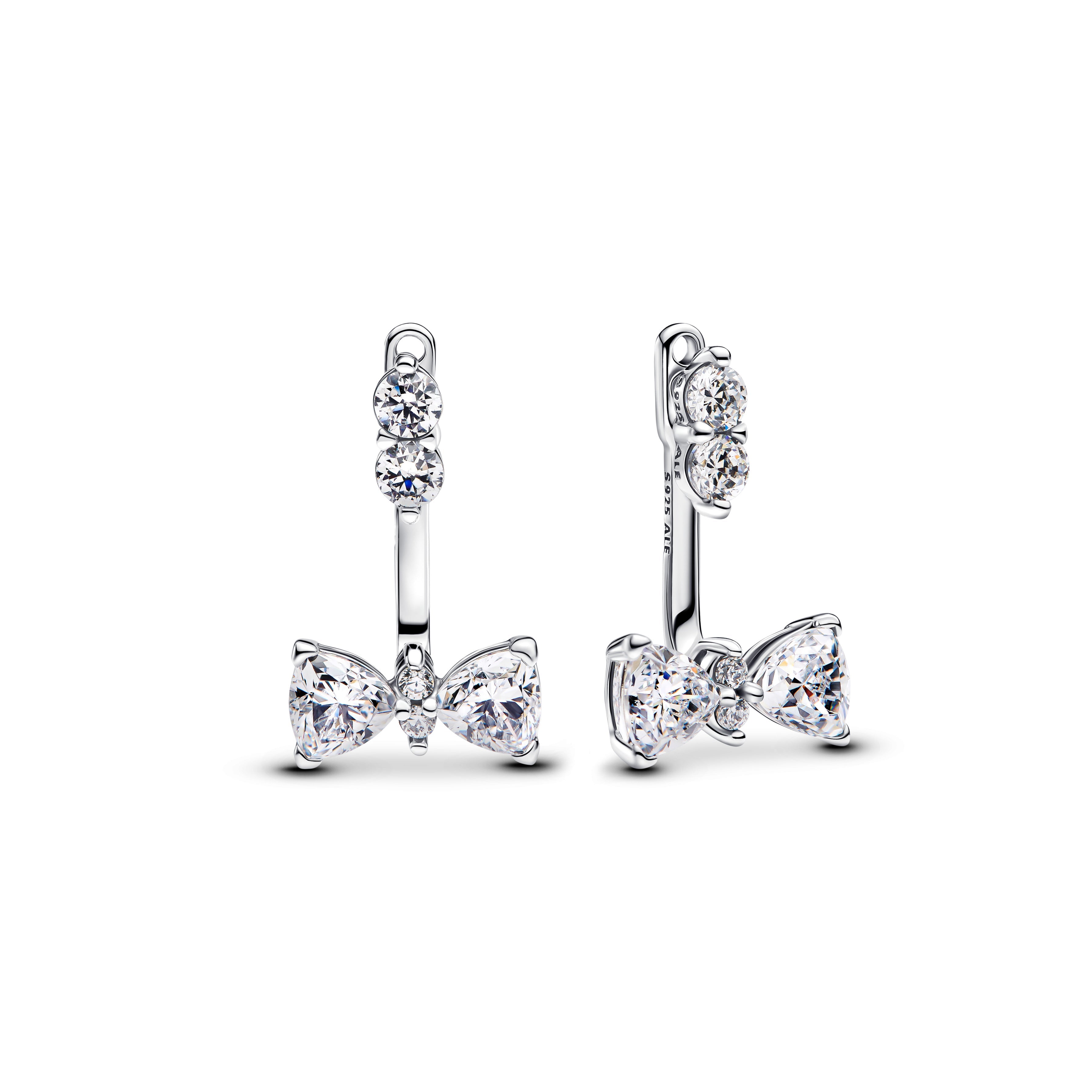 PANDORA Sparkling Bow Drop Earrings Cubic Zirconia Silver Statement Ring Jewelry Gift