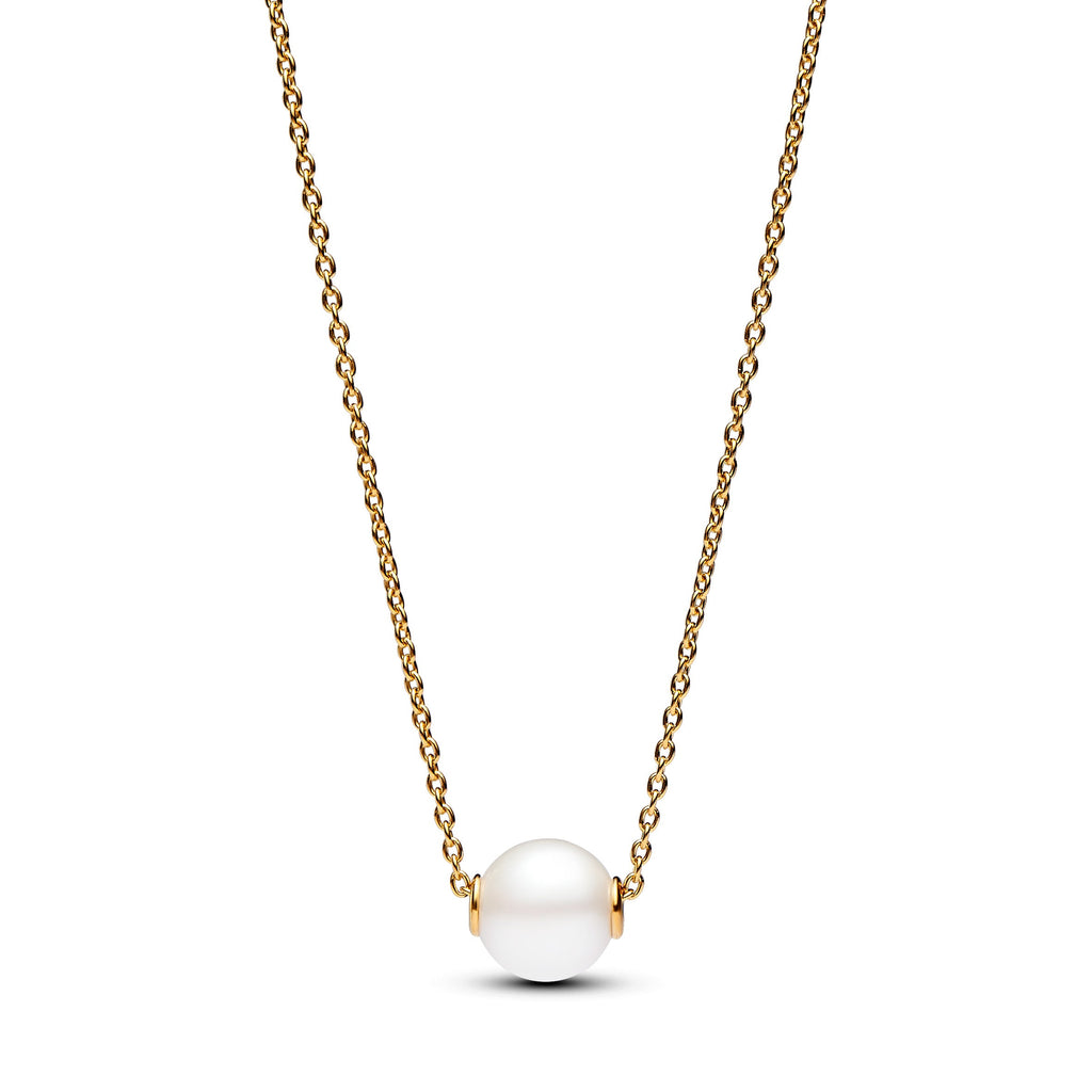 PANDORA Treated Freshwater Cultured Pearl Collier Necklace 14K Gold Plated Unique Metal Blend Necklaces Pendant Necklace Jewelry Gift