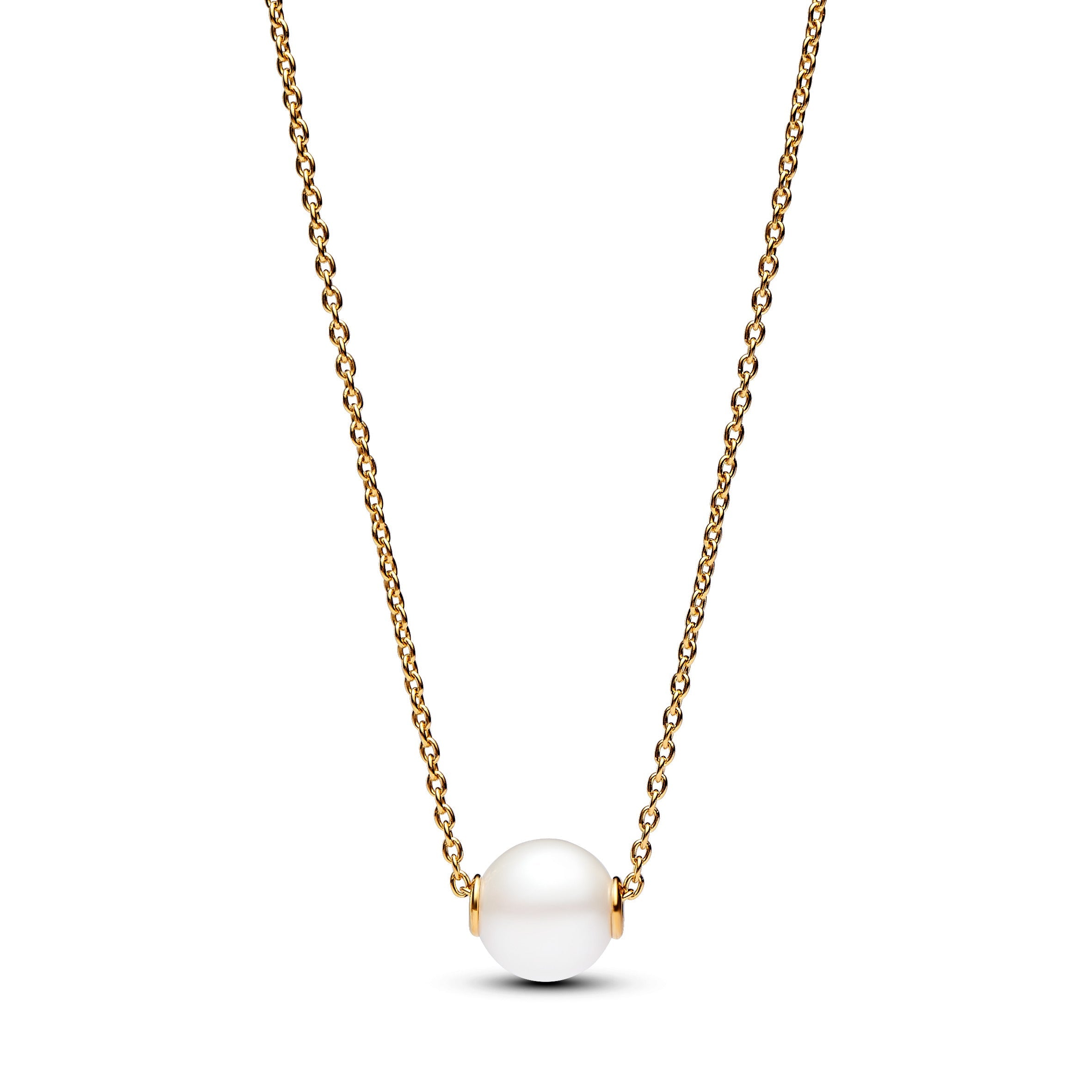 PANDORA Treated Freshwater Cultured Pearl Collier Necklace 14K Gold Plated Unique Metal Blend Necklaces Pendant Necklace Jewelry Gift