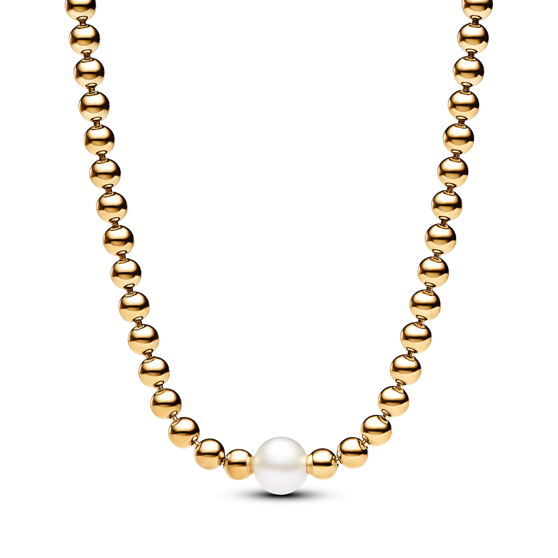 PANDORA Treated Freshwater Cultured Pearl And Beads Collier Necklace 14K Gold Plated Unique Metal Blend Necklaces Pendant Necklace Jewelry Gift
