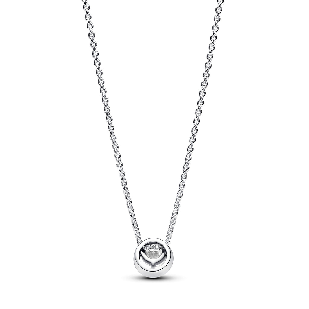 PANDORA Sparkling Round Halo Pendant Collier Necklace Cubic Zirconia Silver Necklaces Pendant Necklace Jewelry Gift