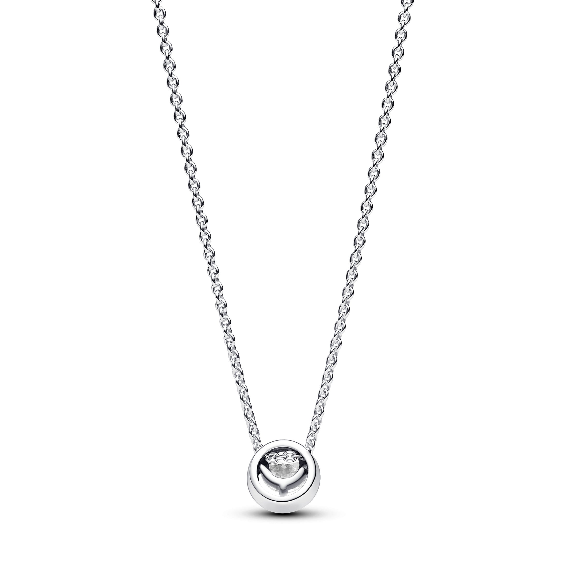 PANDORA Sparkling Round Halo Pendant Collier Necklace Cubic Zirconia Silver Necklaces Pendant Necklace Jewelry Gift