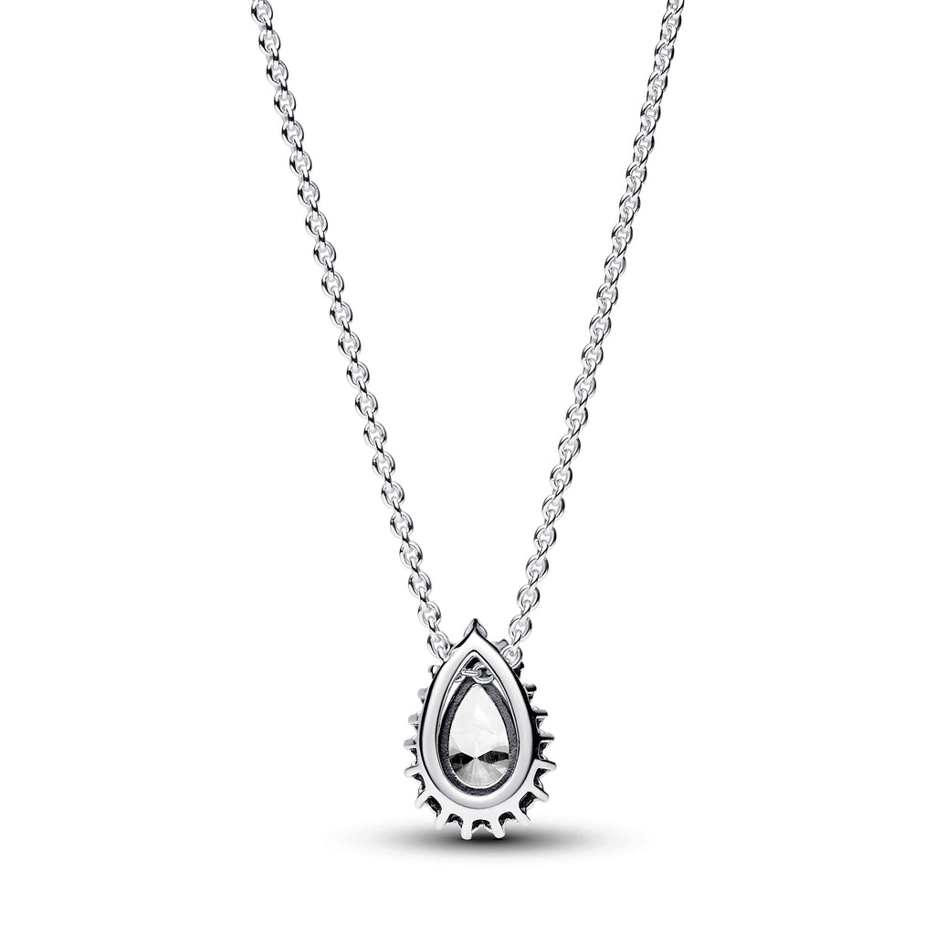 PANDORA Sparkling Pear Halo Collier Necklace Cubic Zirconia Silver Necklaces Pendant Necklace Jewelry Gift
