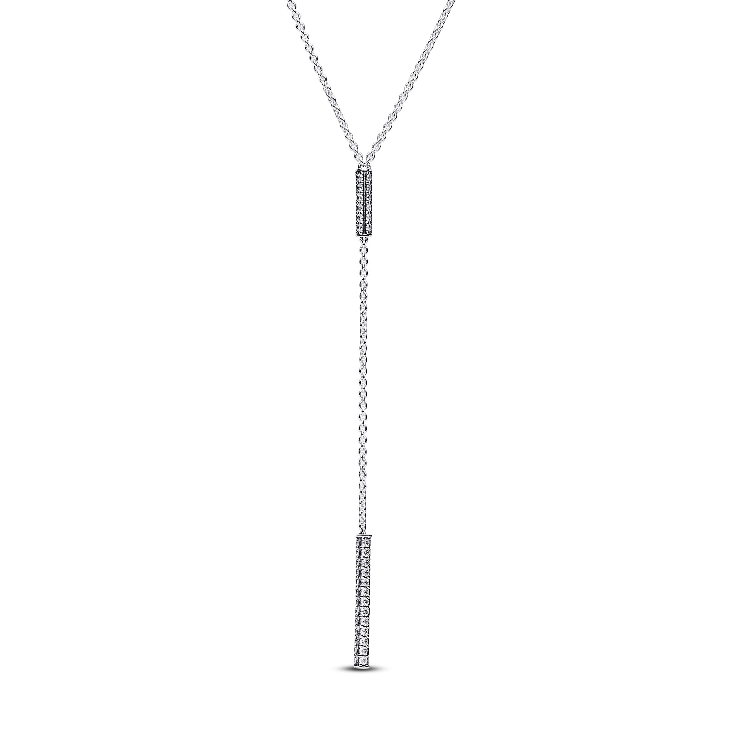 PANDORA Timeless Pavé Prism Drop Necklace Cubic Zirconia Silver Necklaces Pendant Necklace Jewelry Gift