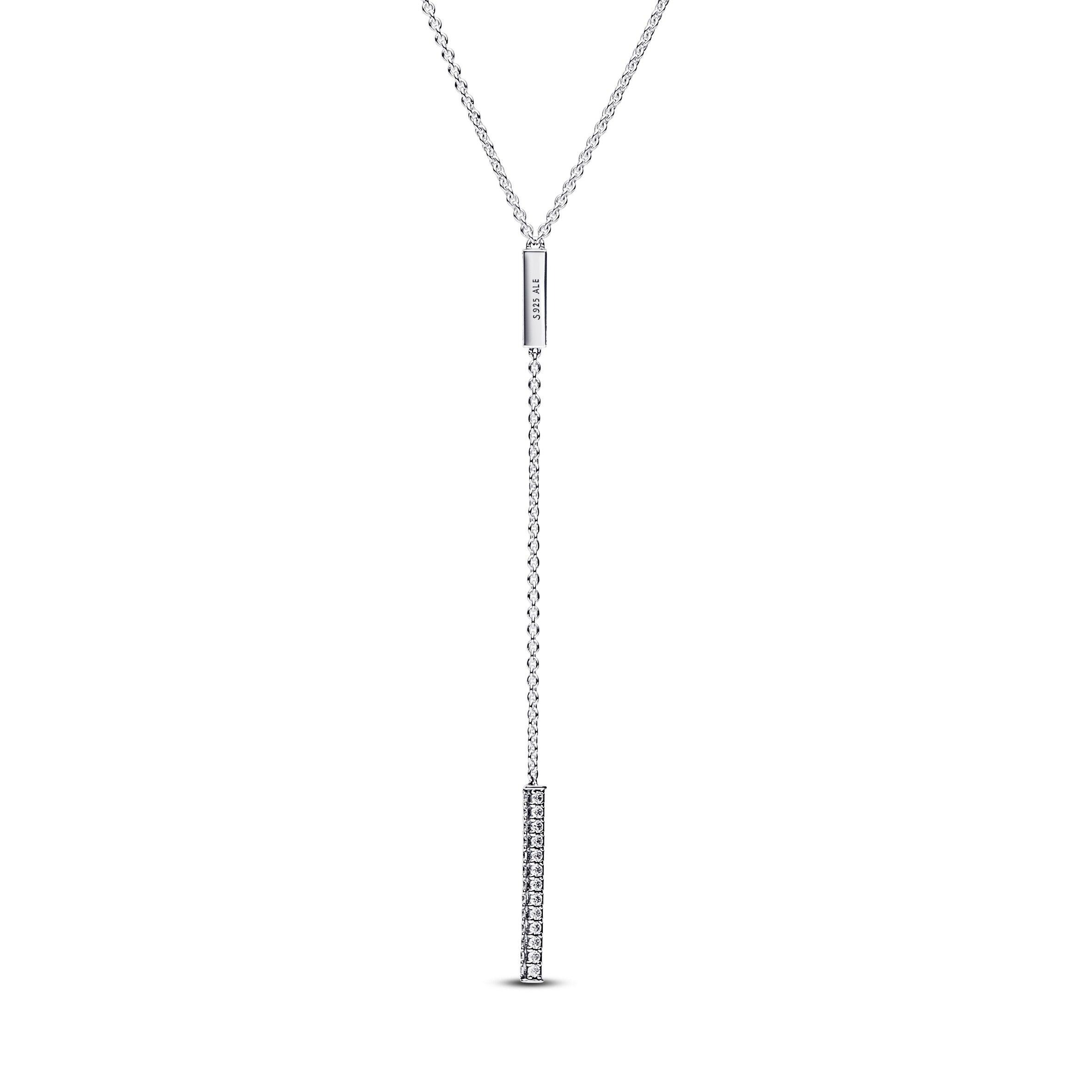 PANDORA Timeless Pavé Prism Drop Necklace Cubic Zirconia Silver Necklaces Pendant Necklace Jewelry Gift