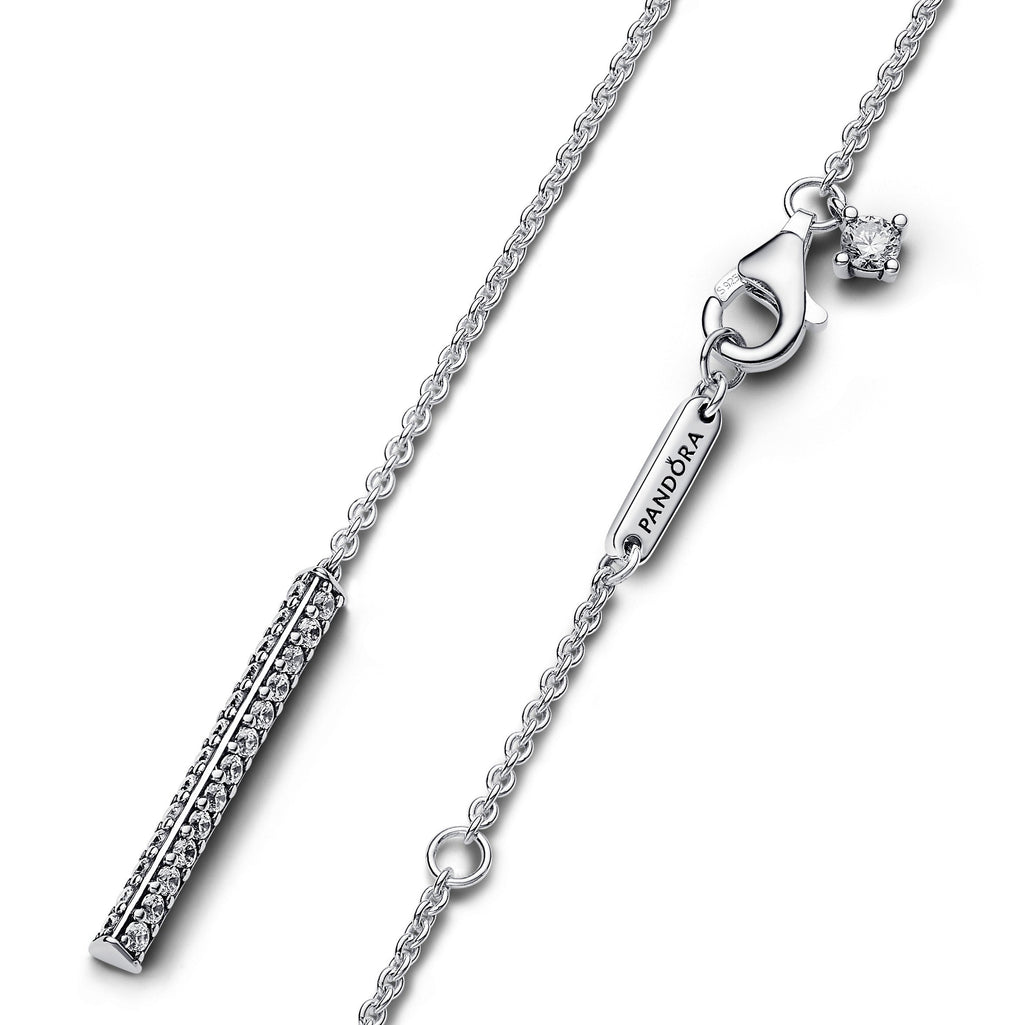 PANDORA Timeless Pavé Prism Drop Necklace Cubic Zirconia Silver Necklaces Pendant Necklace Jewelry Gift