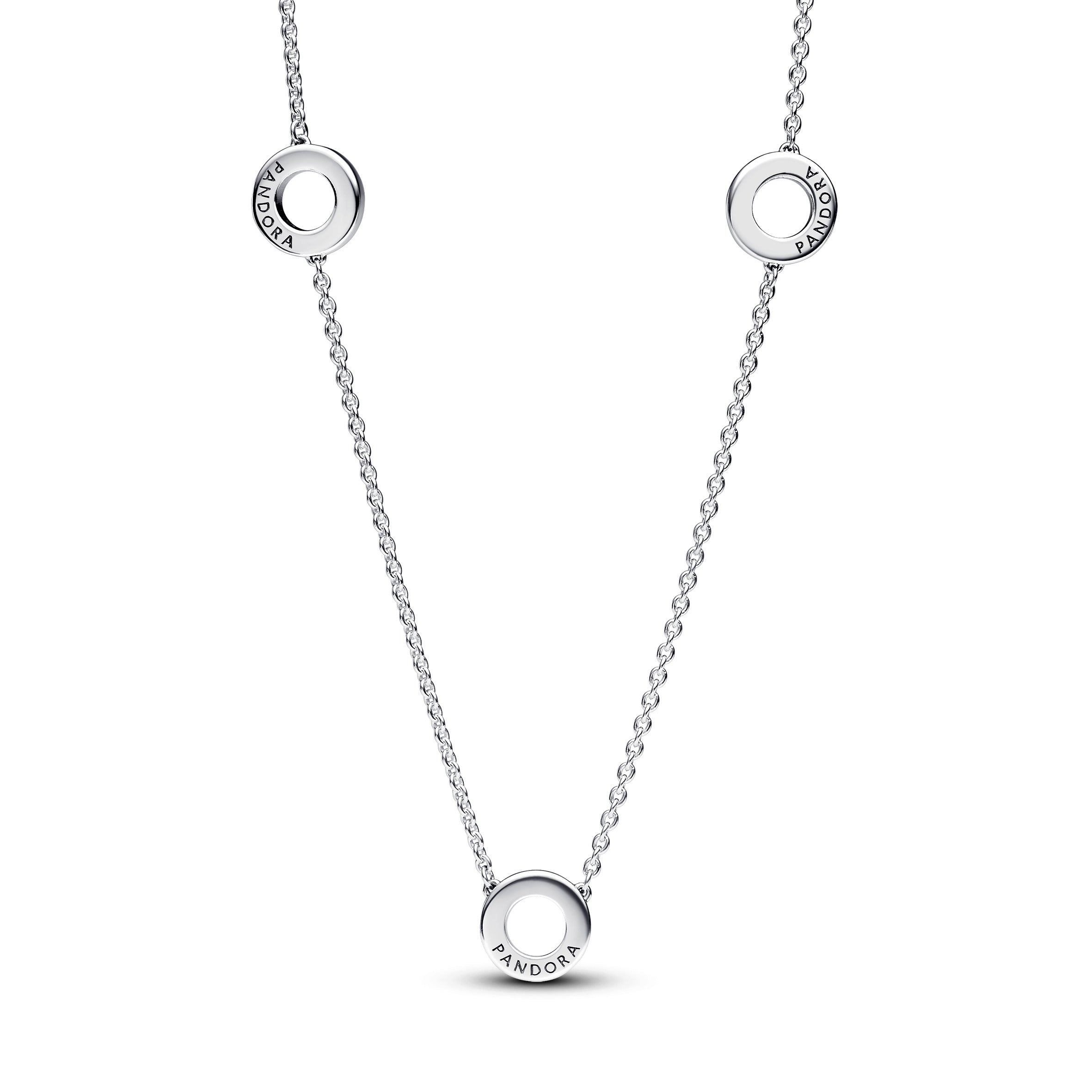 PANDORA Pavé Circles Chain Necklace Cubic Zirconia Silver Necklaces Pendant Necklace Jewelry Gift