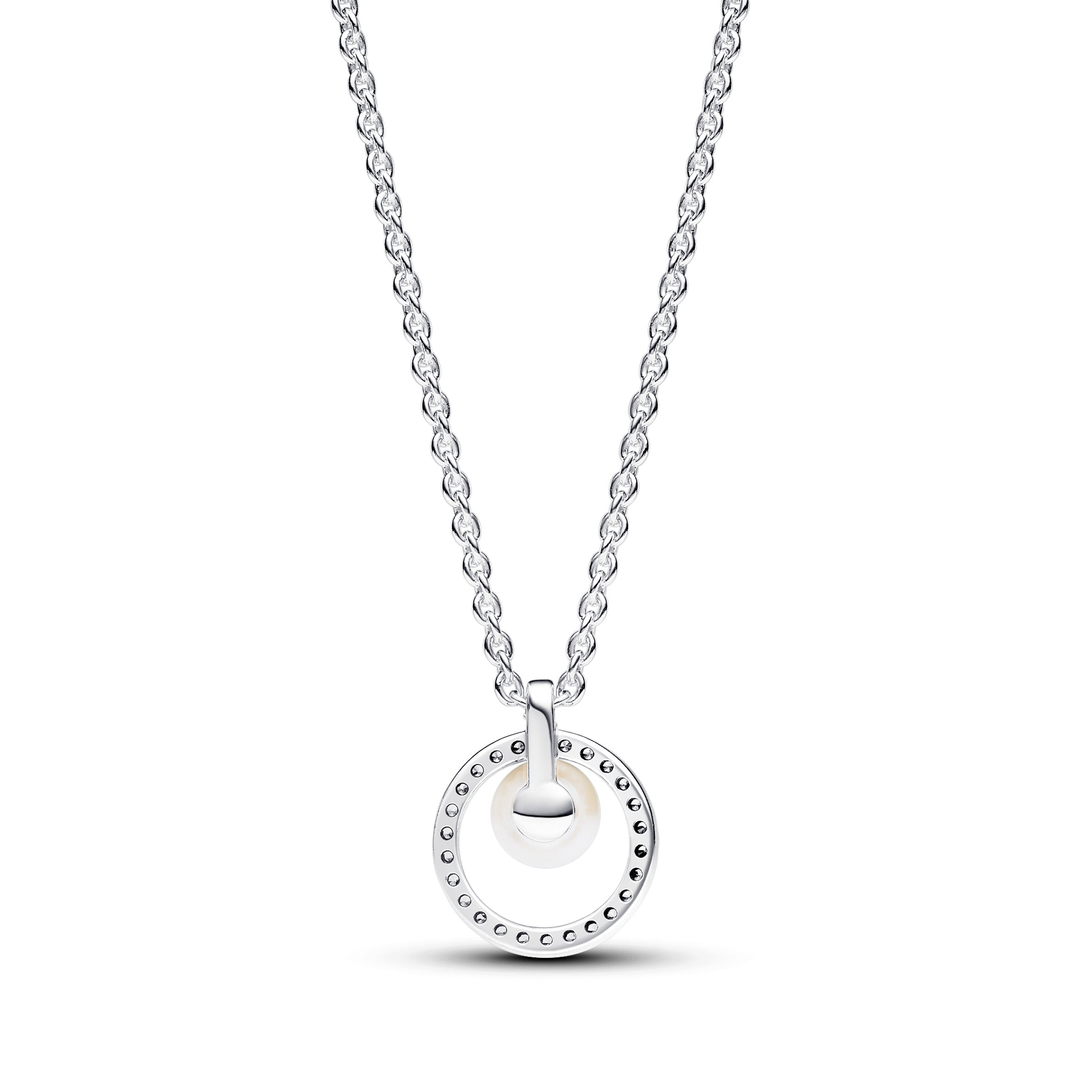 PANDORA Treated Freshwater Cultured Pearl And Pavé Collier Necklace Cubic Zirconia Necklaces Pendant Necklace Jewelry Gift
