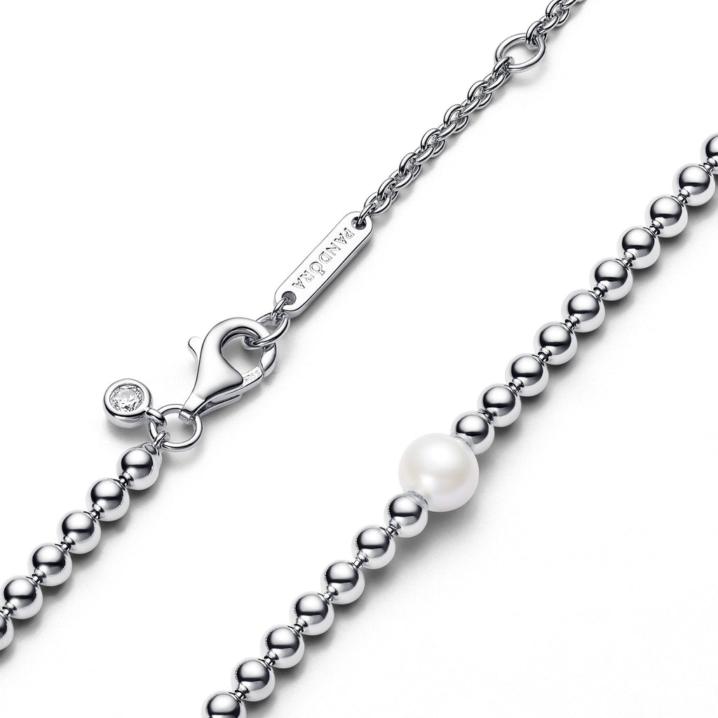 PANDORA Treated Freshwater Cultured Pearl And Beads Collier Necklace Sterling Silver Necklaces Pendant Necklace Jewelry Gift