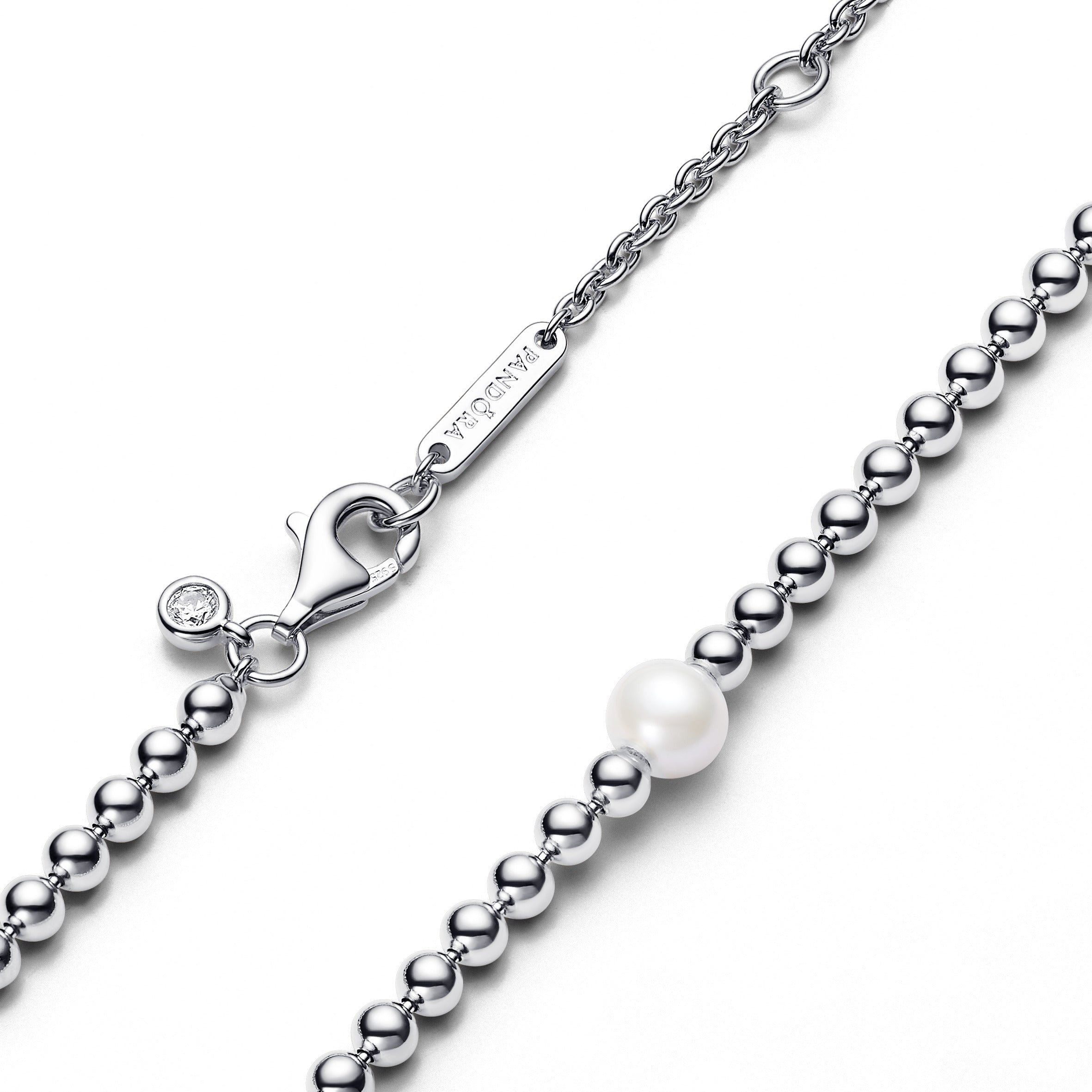 PANDORA Treated Freshwater Cultured Pearl And Beads Collier Necklace Sterling Silver Necklaces Pendant Necklace Jewelry Gift