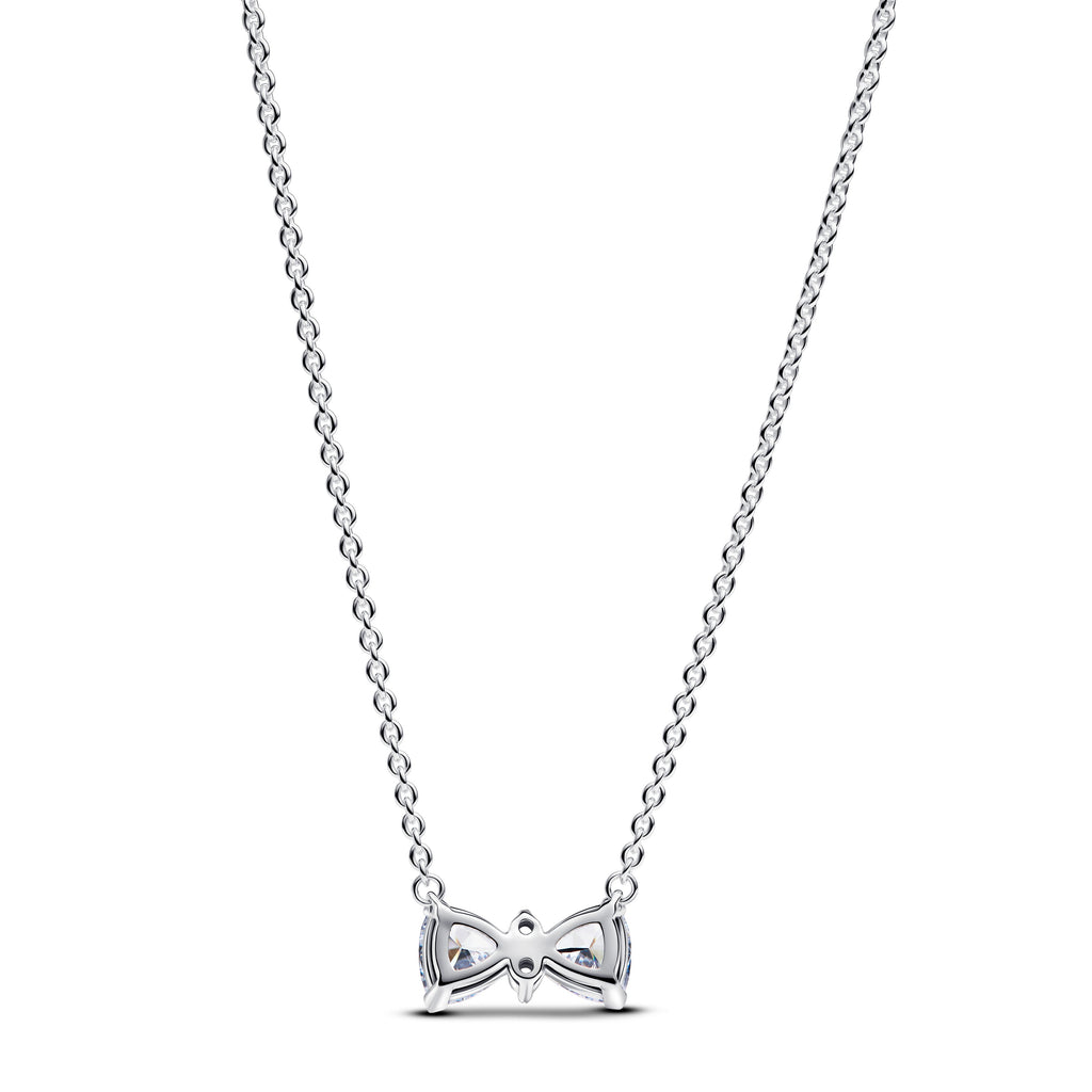 PANDORA Sparkling Bow Necklace Cubic Zirconia Silver Necklaces Pendant Necklace Jewelry Gift