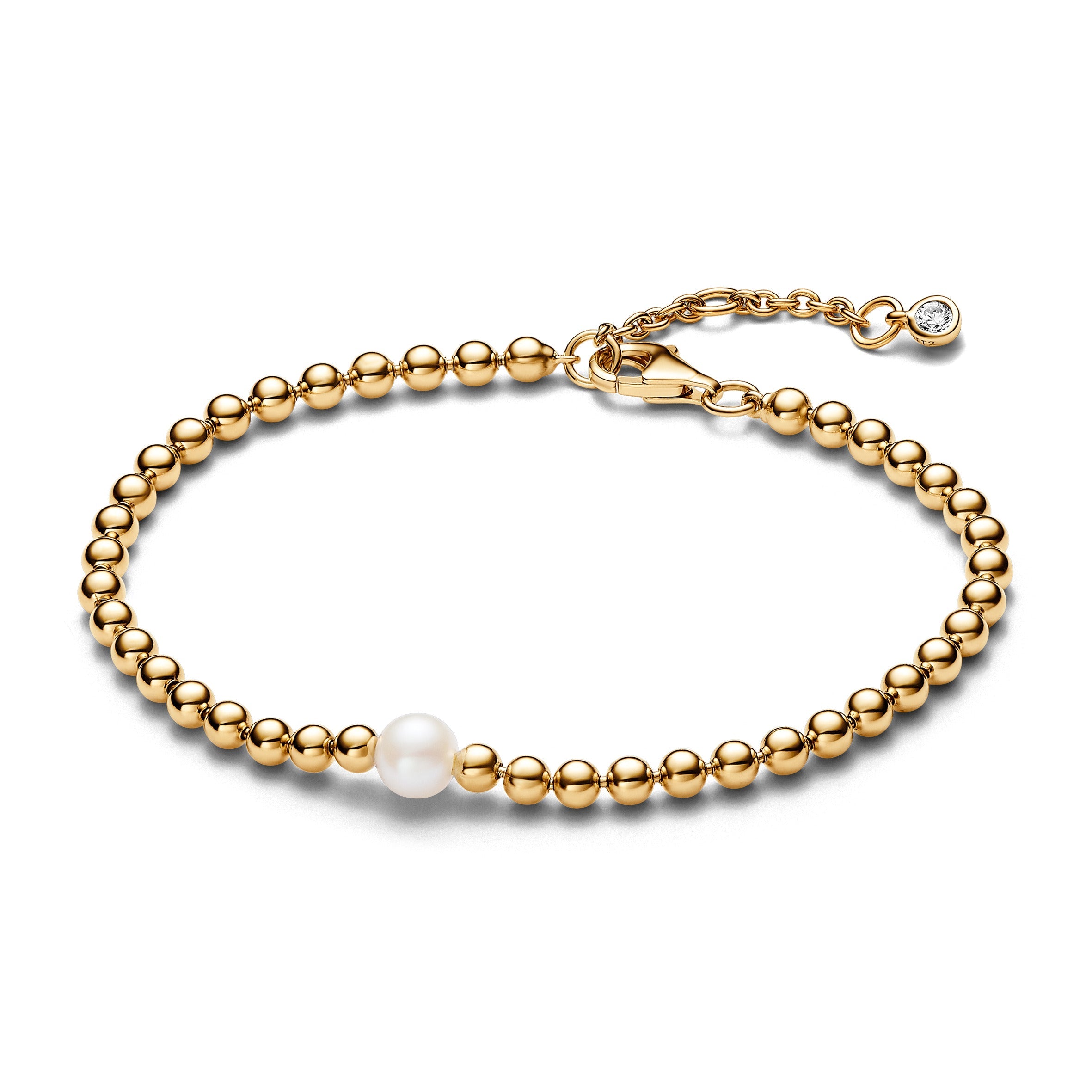 PANDORA Philippines Treated Freshwater Cultured Pearl And Beads Bracelet 14K Gold Plated Unique Metal Blend Weddings Bracelets Chain Bracelet Jewelry