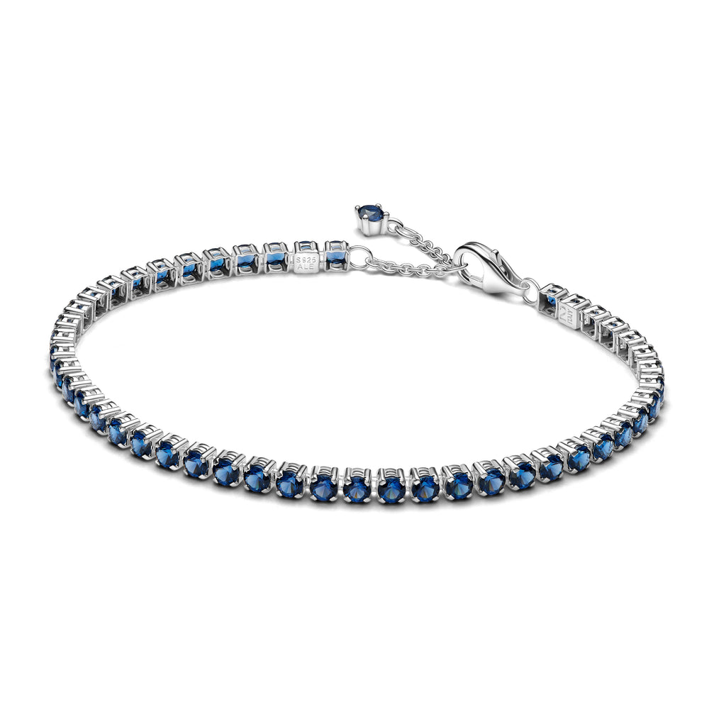 PANDORA Sparkling Blue Tennis Bracelet Cubic Zirconia Colour And Sparkle Bracelets Chain Bracelet Jewelry Gift