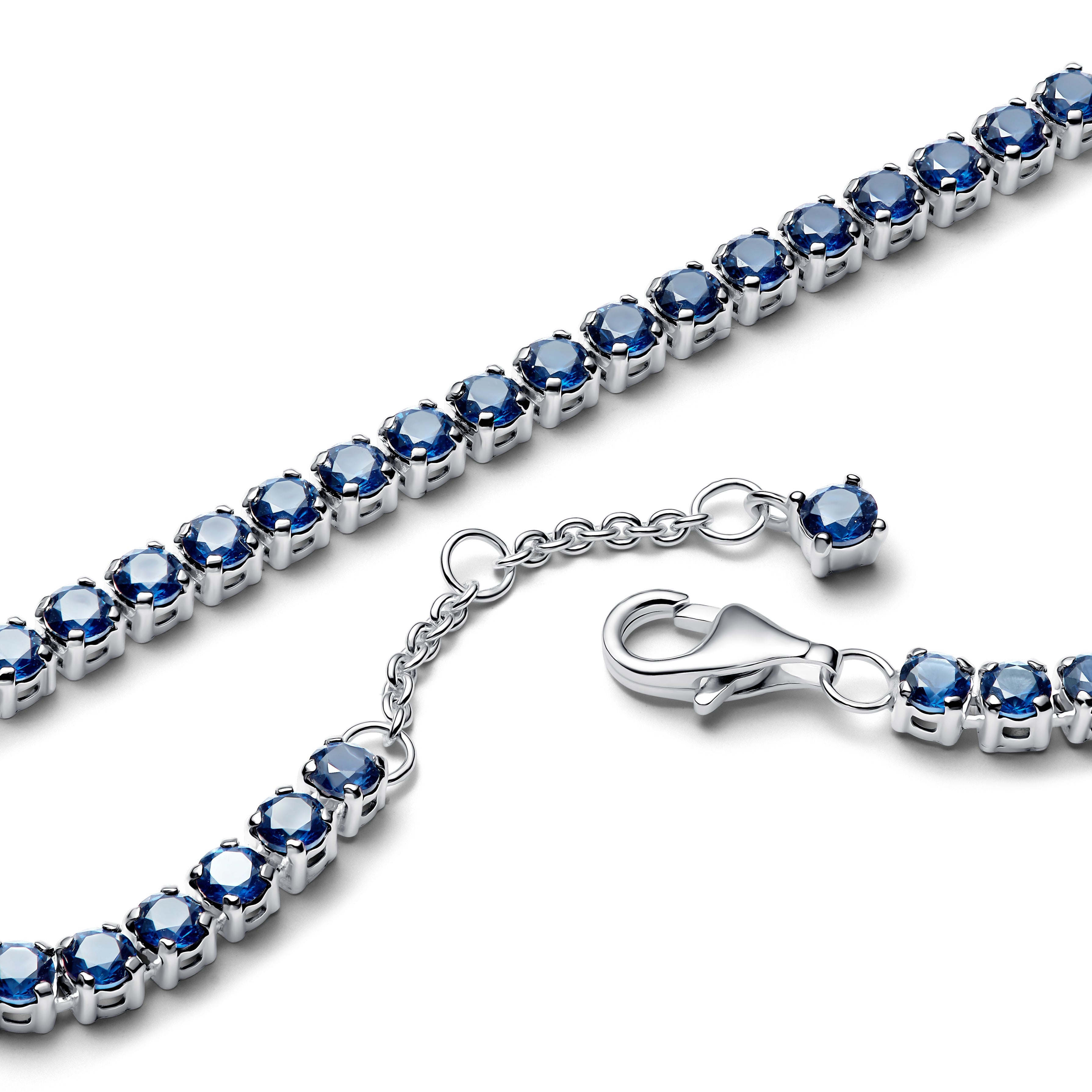 PANDORA Sparkling Blue Tennis Bracelet Cubic Zirconia Colour And Sparkle Bracelets Chain Bracelet Jewelry Gift