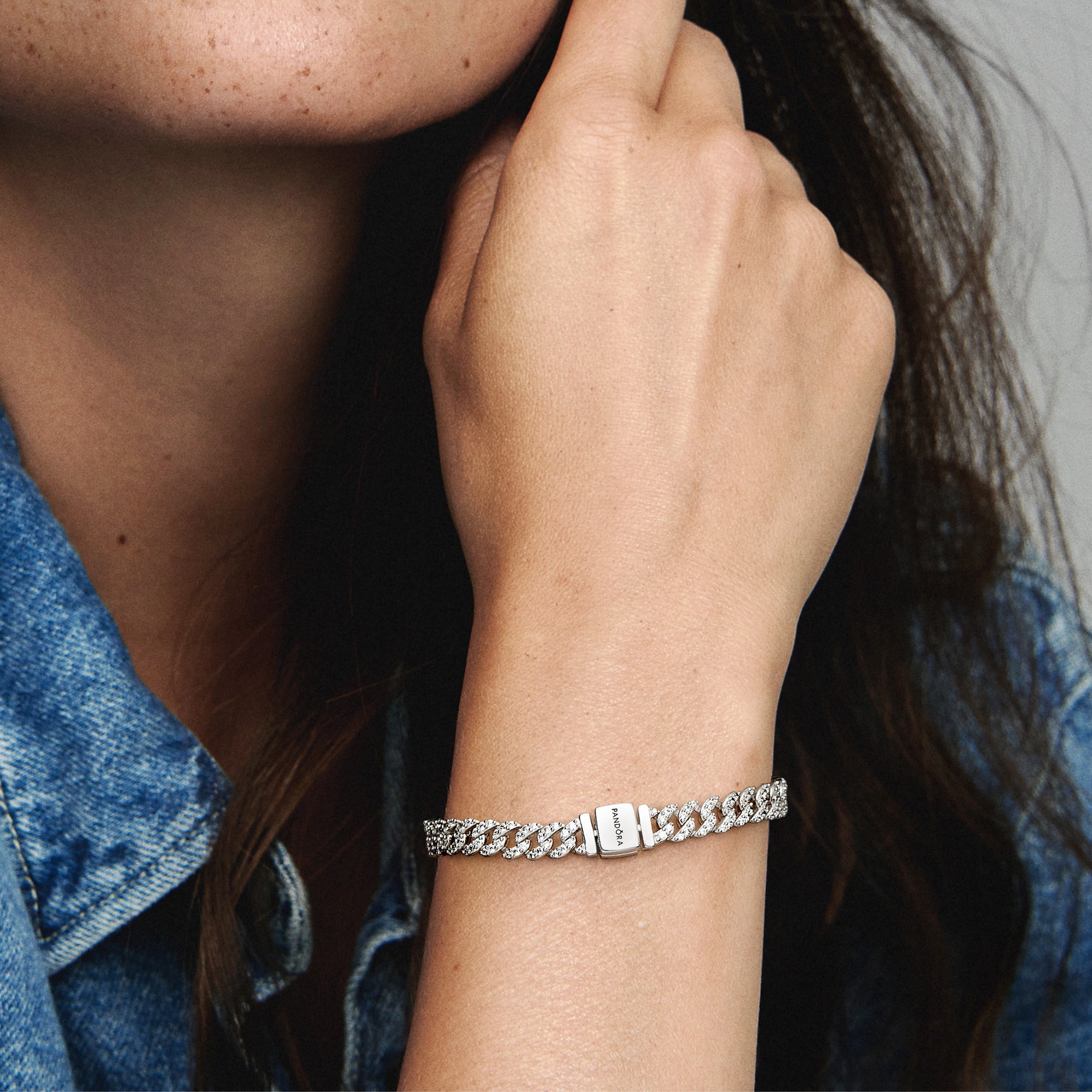 PANDORA Timeless Pavé Chain Bracelet Cubic Zirconia Silver Weddings Bracelets Jewelry Gift