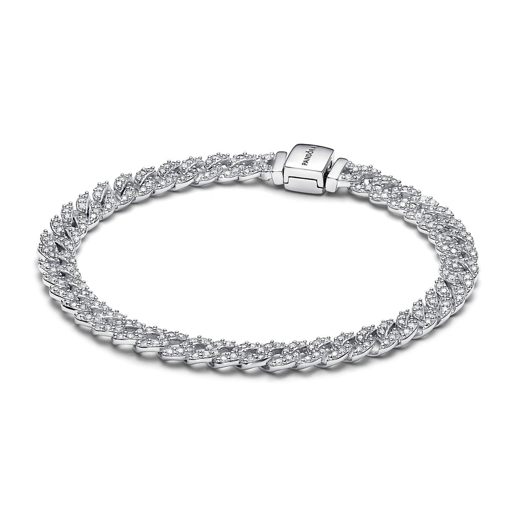 PANDORA Timeless Pavé Chain Bracelet Cubic Zirconia Silver Weddings Bracelets Jewelry Gift