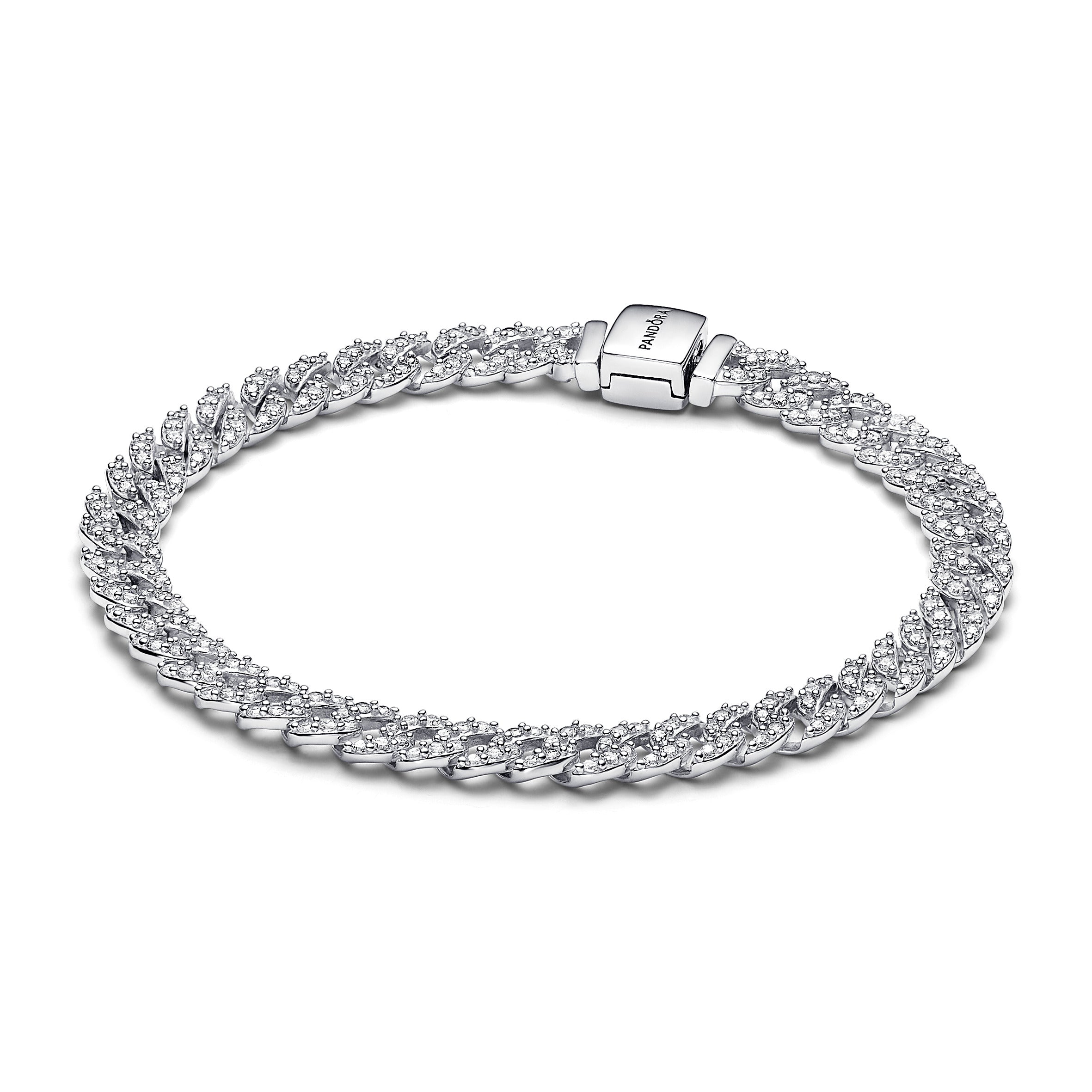 PANDORA Timeless Pavé Chain Bracelet Cubic Zirconia Silver Weddings Bracelets Jewelry Gift