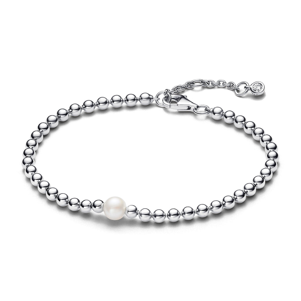 PANDORA Treated Freshwater Cultured Pearl And Beads Bracelet Sterling Silver Weddings Bracelets Chain Bracelet Jewelry Gift