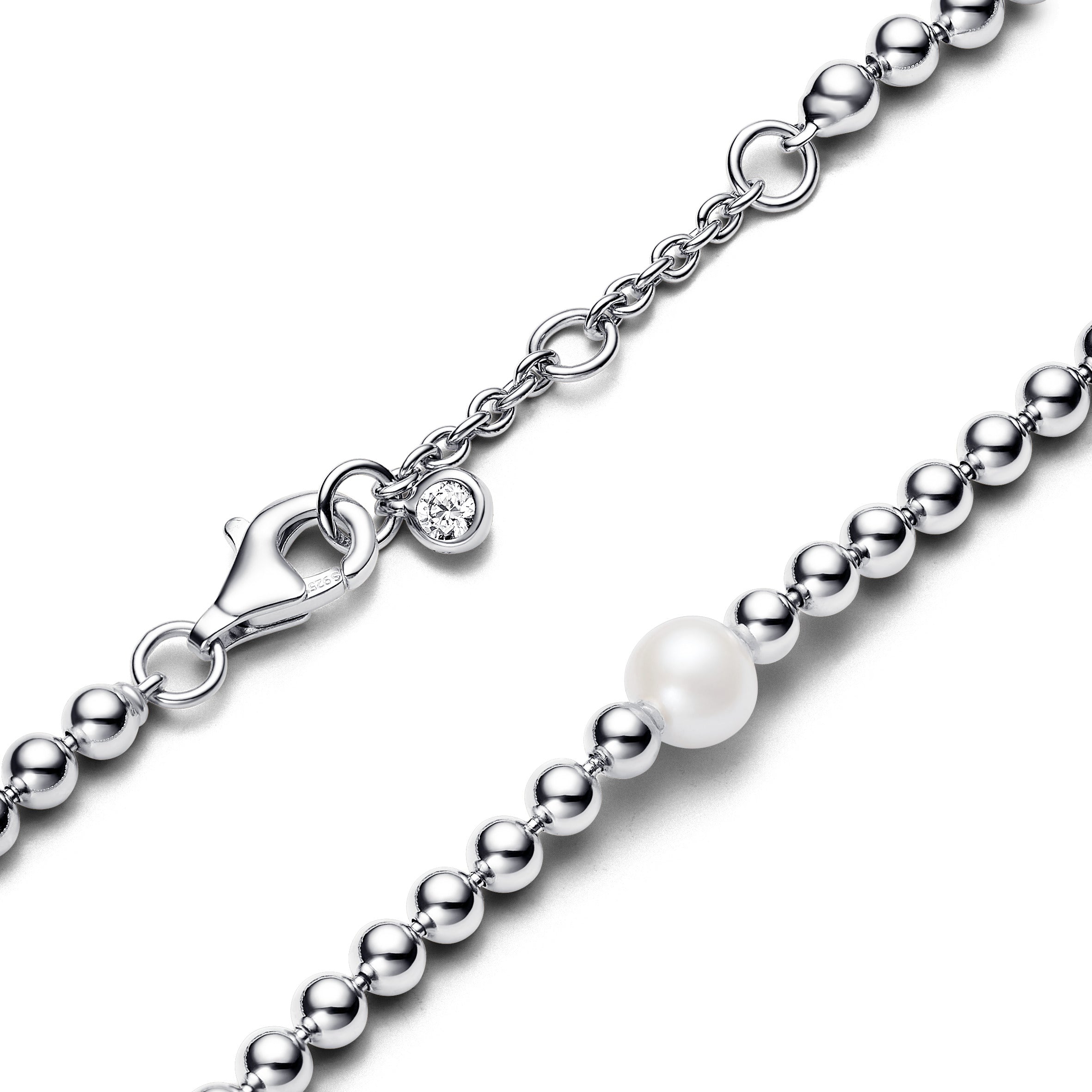 PANDORA Treated Freshwater Cultured Pearl And Beads Bracelet Sterling Silver Weddings Bracelets Chain Bracelet Jewelry Gift
