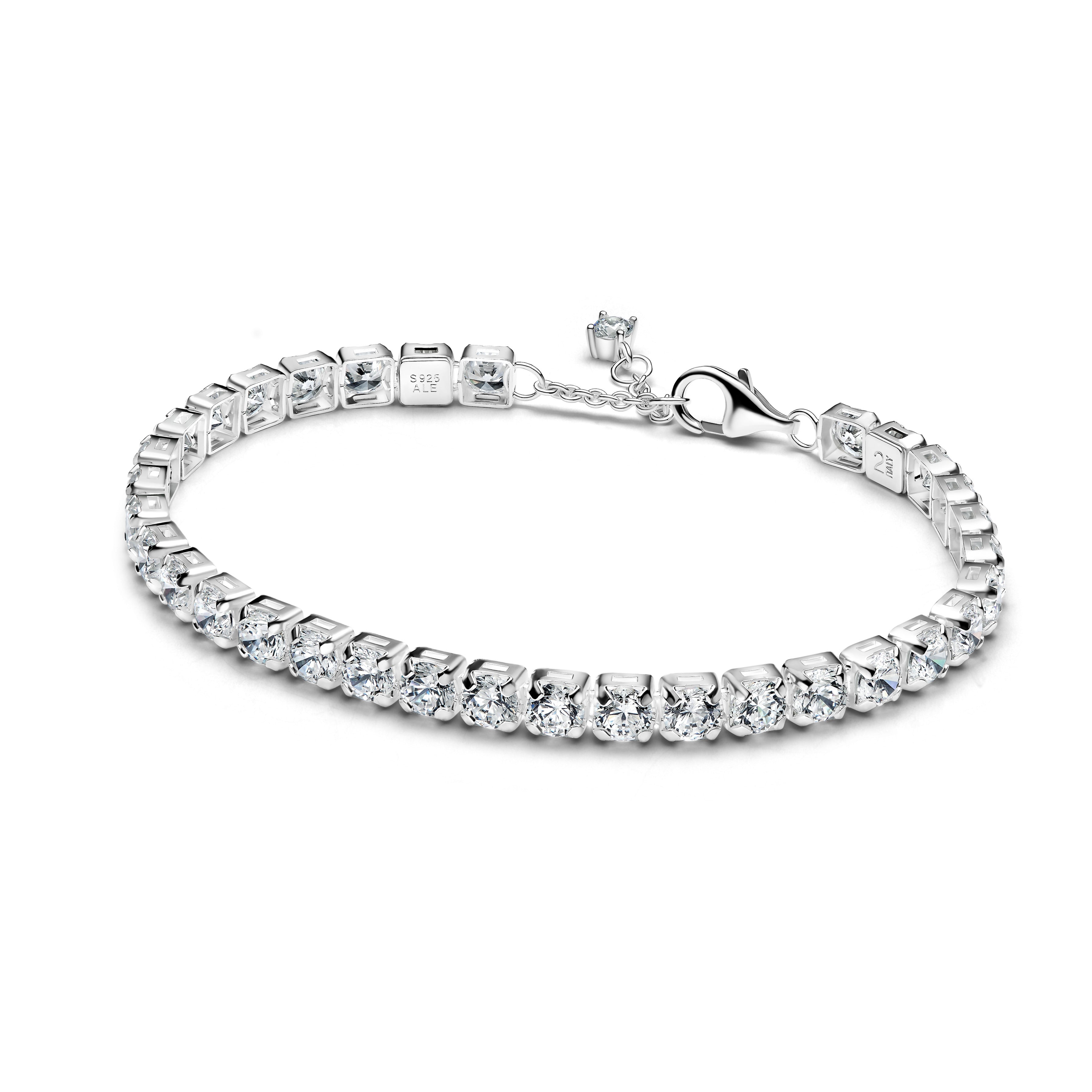 PANDORA Sparkling Bold Tennis Bracelet Cubic Zirconia Silver Colour And Sparkle Bracelets Chain Bracelet Jewelry Gift