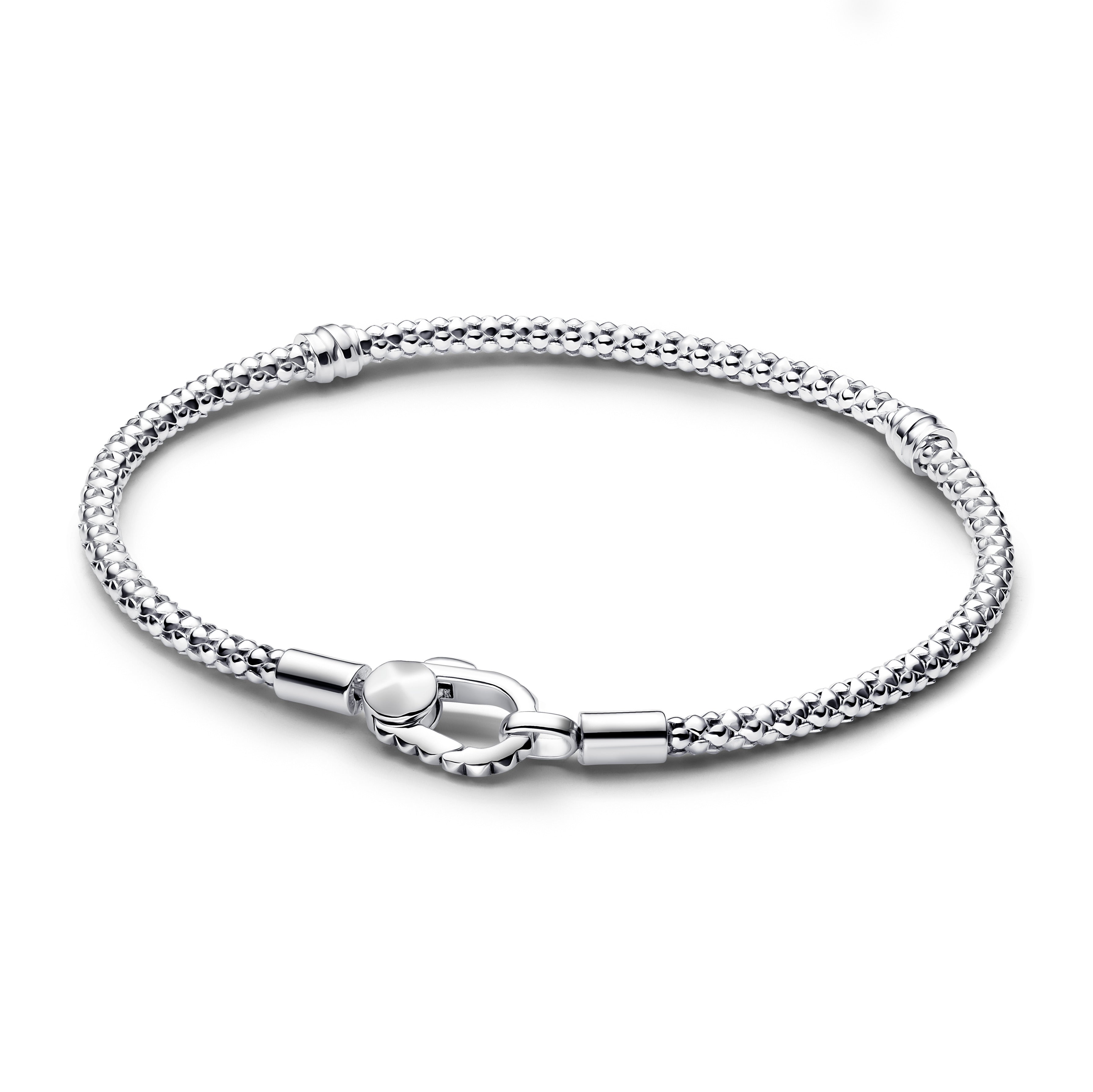 PANDORA Studded Clasp And Chain Bracelet Sterling Silver Bracelets Jewelry Gift