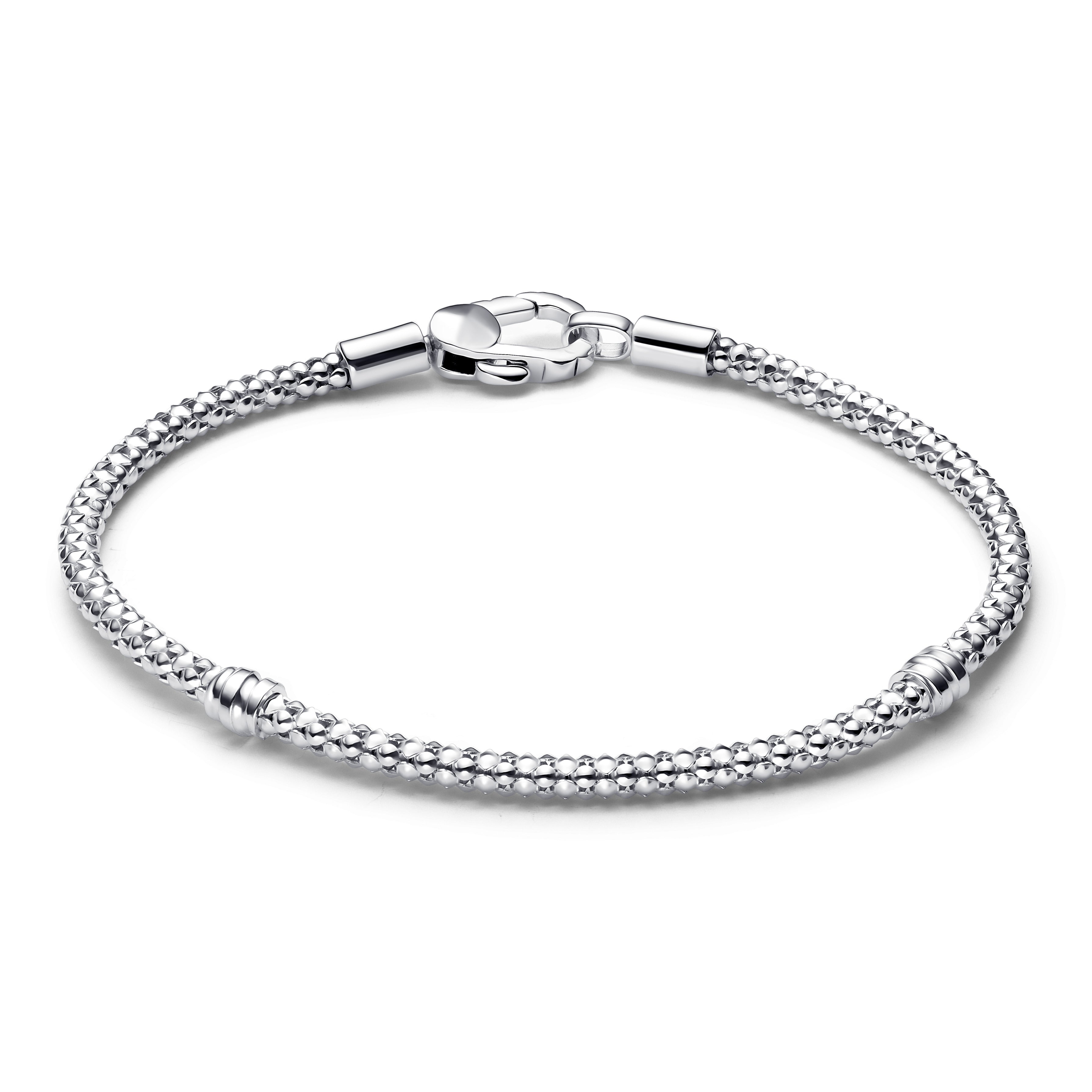 PANDORA Studded Clasp And Chain Bracelet Sterling Silver Bracelets Jewelry Gift