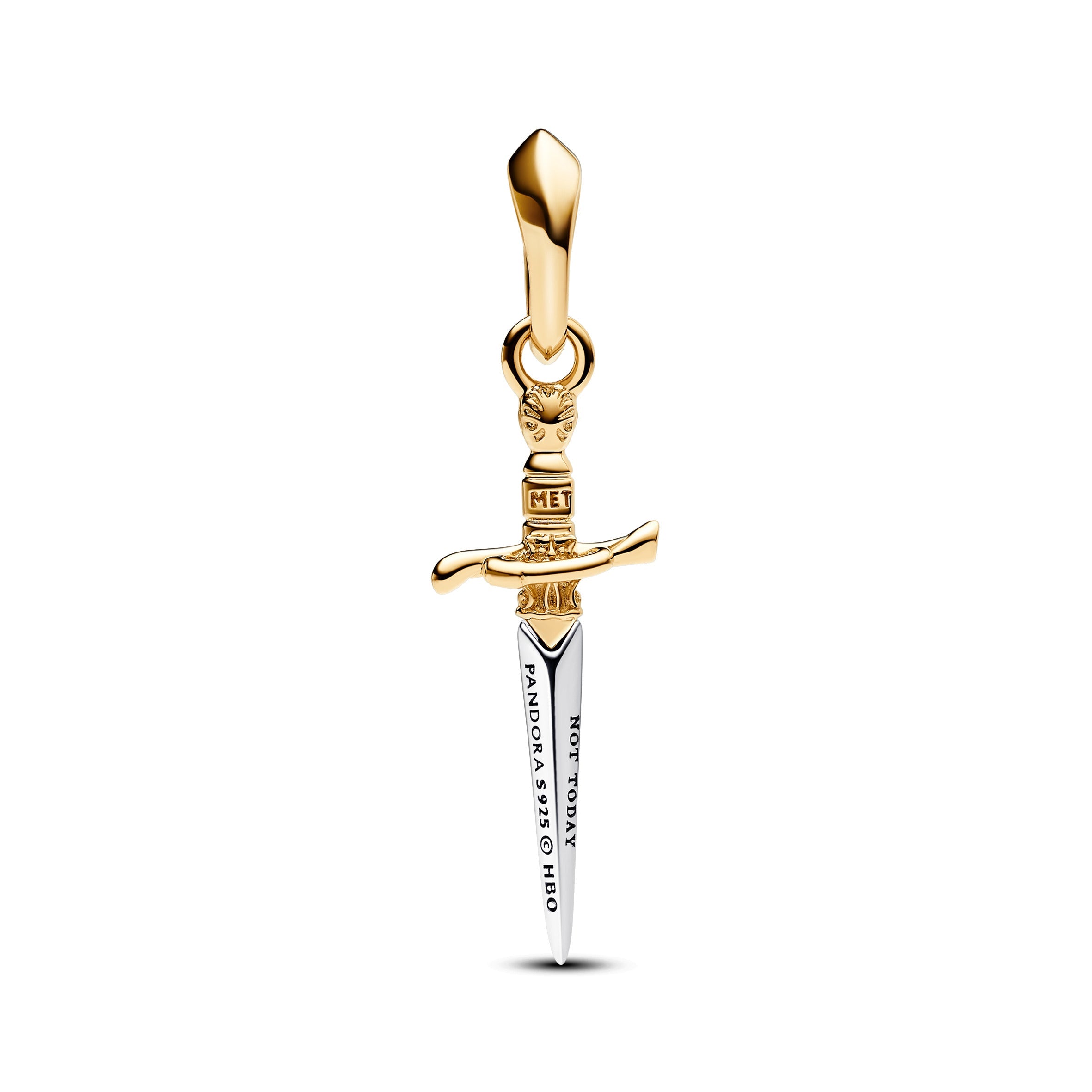 PANDORA Game Of Thrones Needle Dangle Charm 14K Gold Plated Unique Metal Blend Charms Bracelet Charm Jewelry Gift
