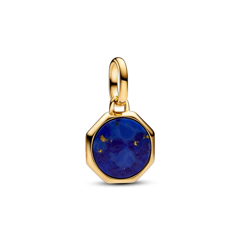 PANDORA Blue Engravable Mini Medallion Charm 14K Gold Plated Unique Metal Blend Colours Charms Bracelet Charm Jewelry Gift