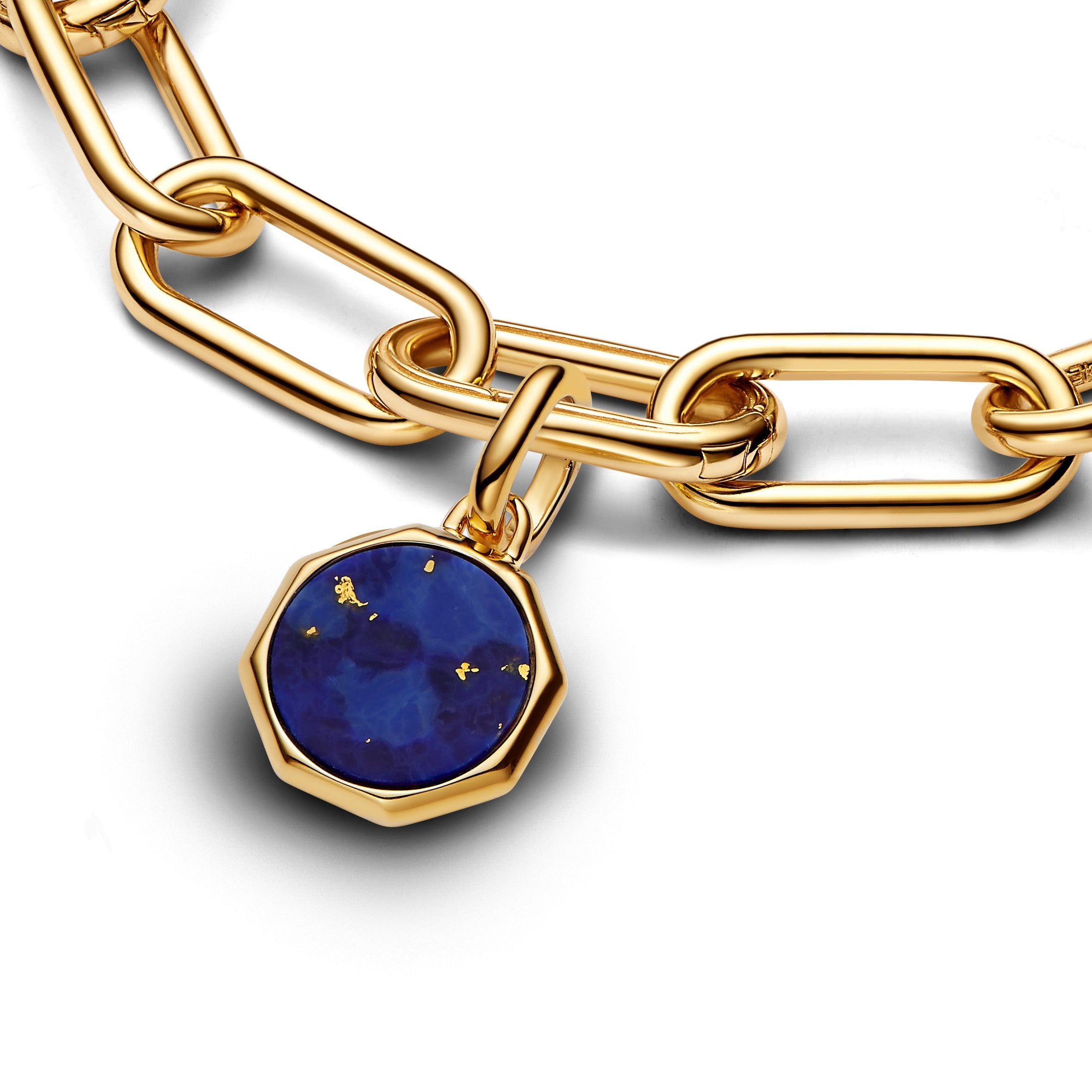 PANDORA Blue Engravable Mini Medallion Charm 14K Gold Plated Unique Metal Blend Colours Charms Bracelet Charm Jewelry Gift