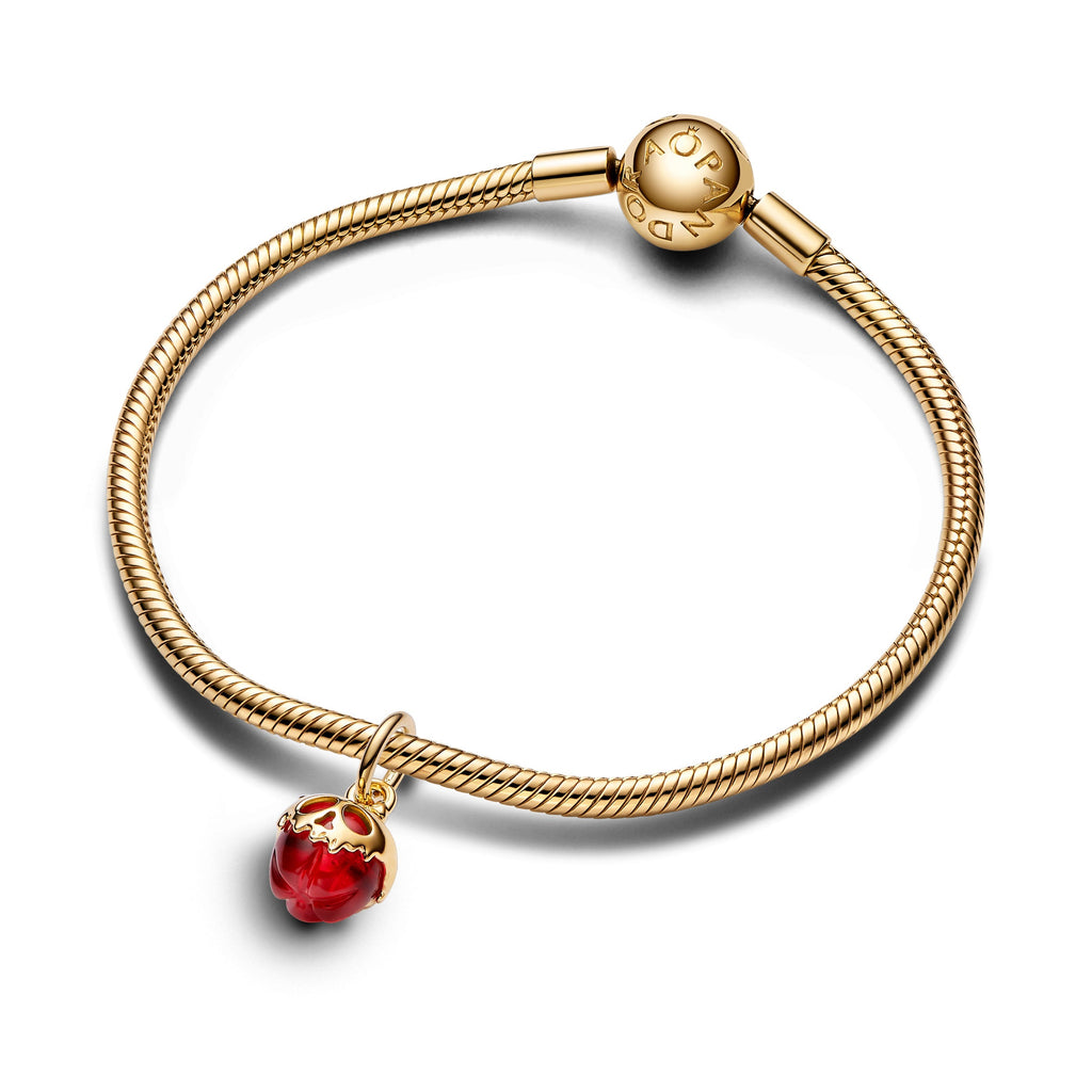 PANDORA Disney Villains Evil Queen Apple Dangle Charm 14K Gold Plated Unique Metal Blend Charms Bracelet Charm Jewelry Gift