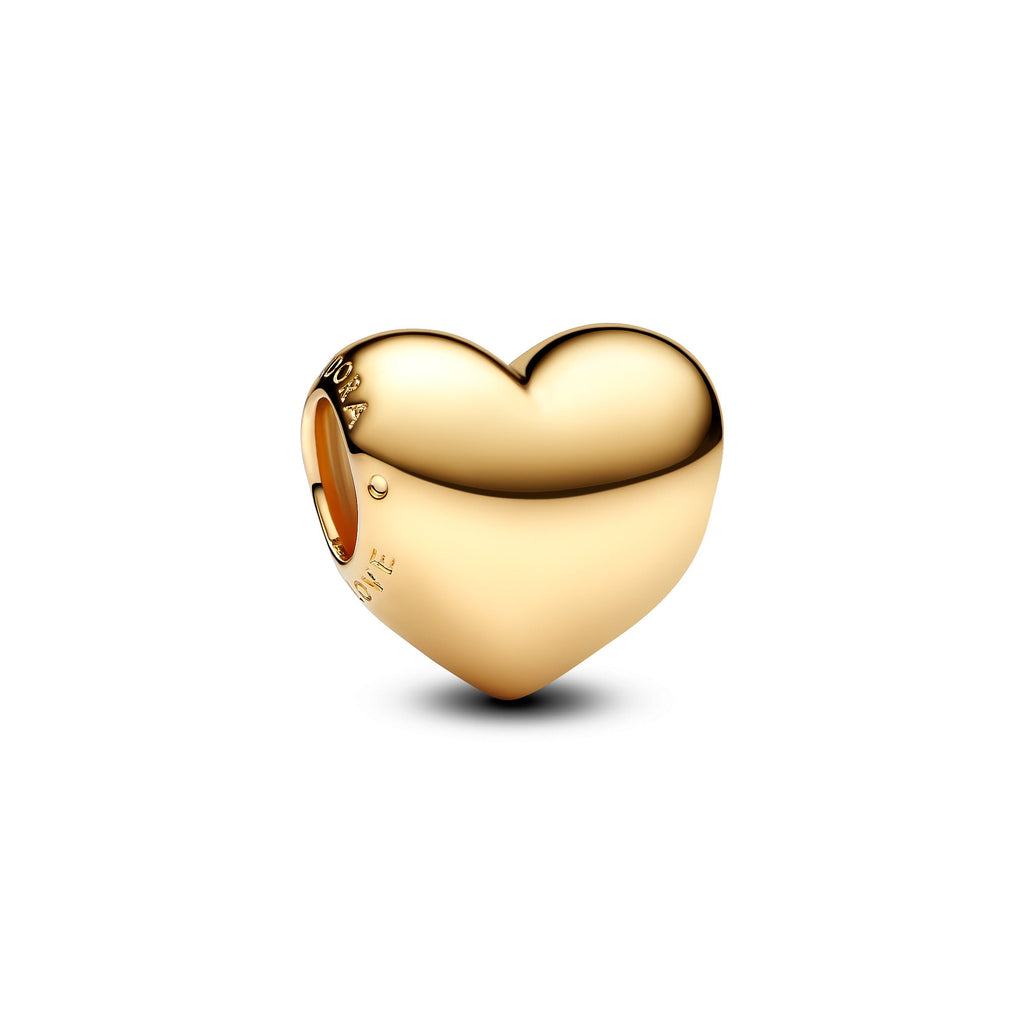 PANDORA Be Love Engravable Heart Charm 14K Gold Plated Unique Metal Blend Charms Bracelet Charm Jewelry Gift
