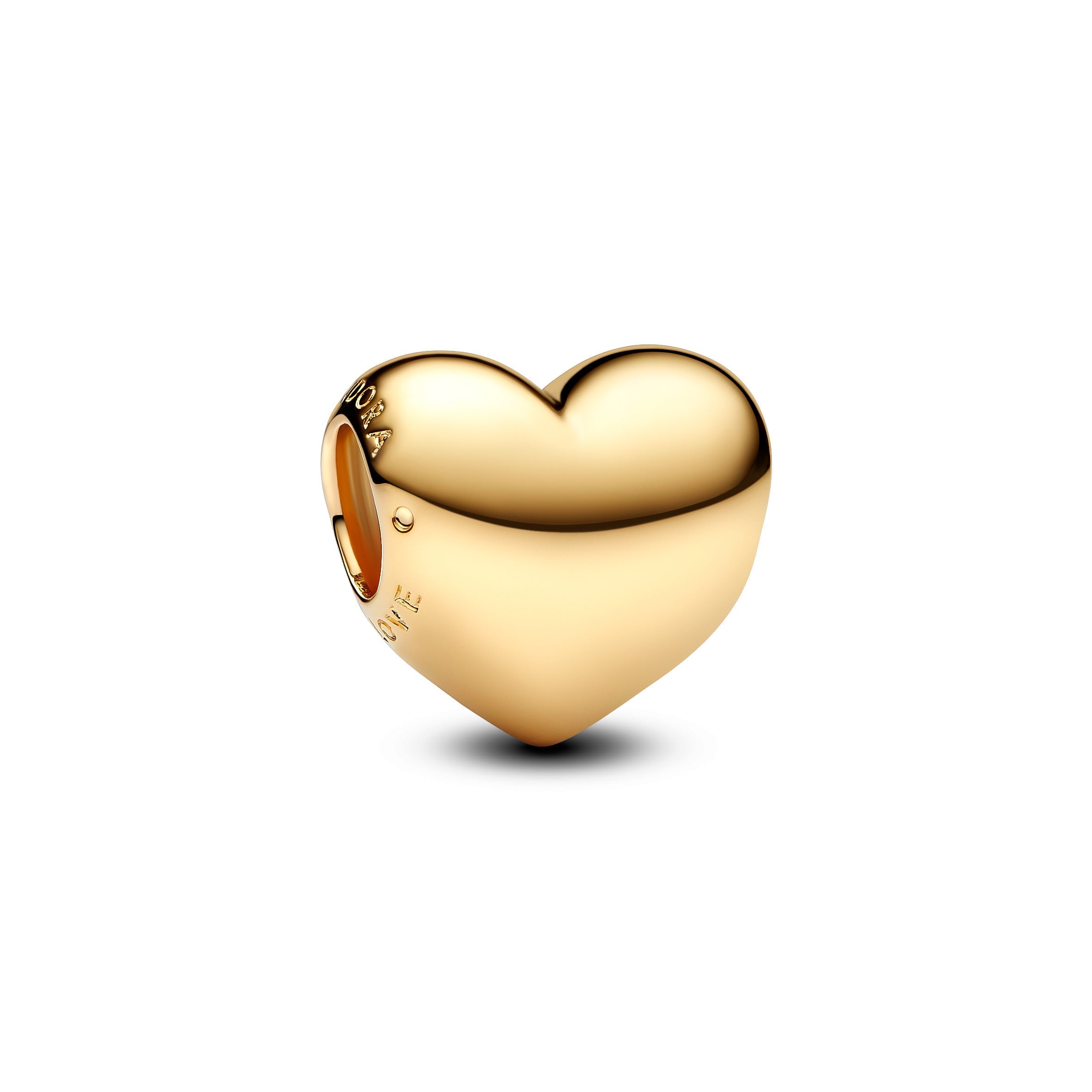 PANDORA Be Love Engravable Heart Charm 14K Gold Plated Unique Metal Blend Charms Bracelet Charm Jewelry Gift