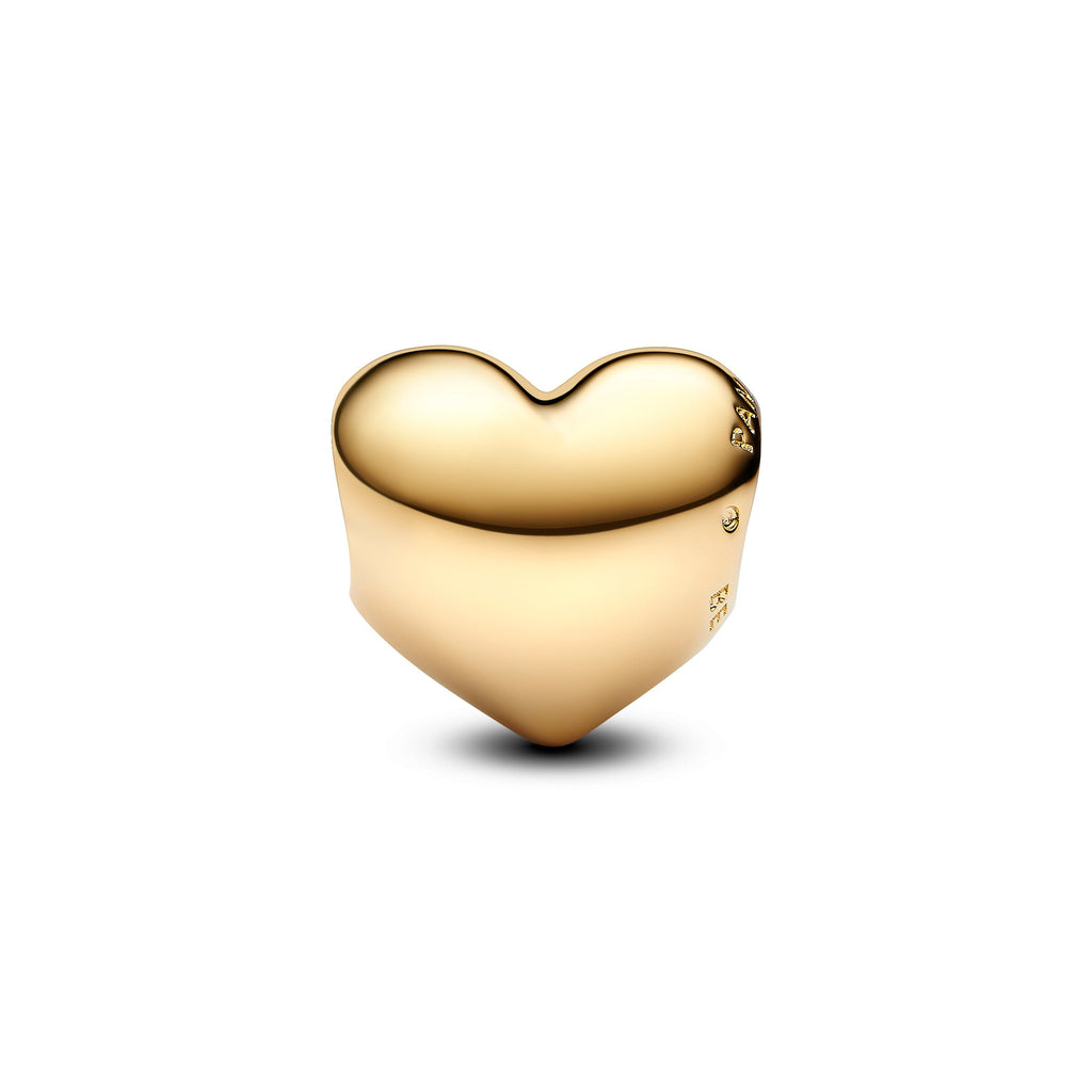 PANDORA Be Love Engravable Heart Charm 14K Gold Plated Unique Metal Blend Charms Bracelet Charm Jewelry Gift