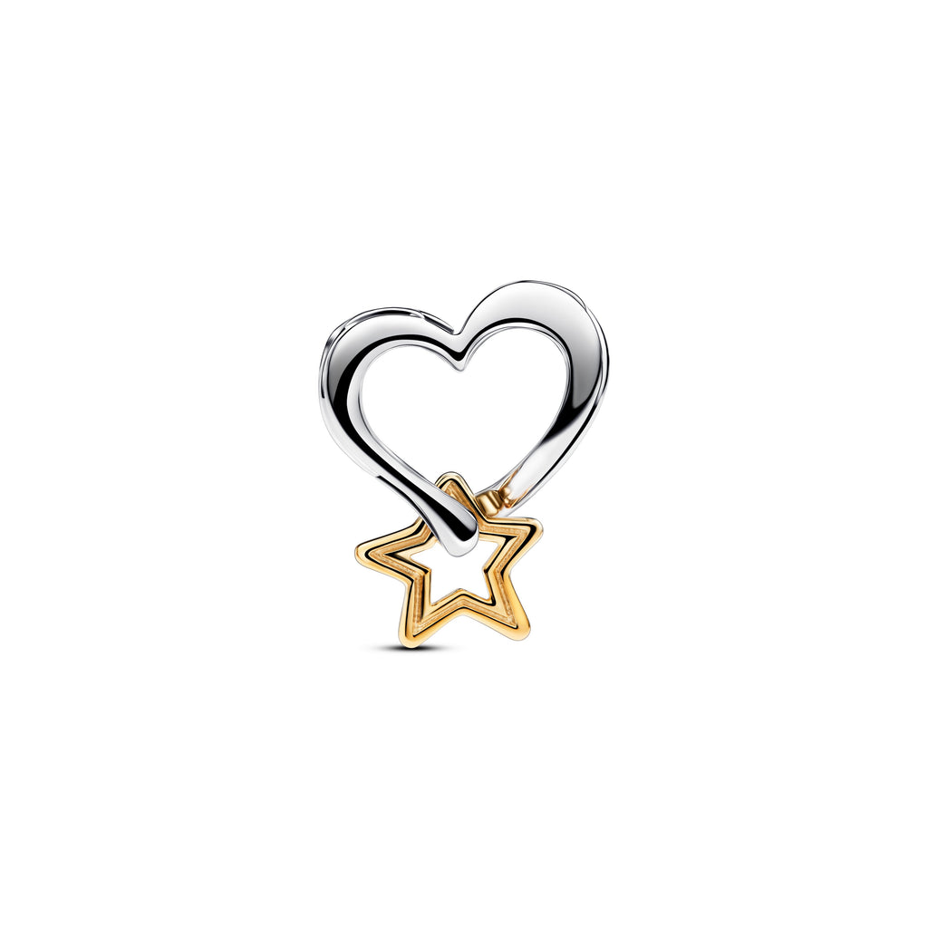 PANDORA Lucky Star And Heart Charm 14K Gold Plated Unique Metal Blend Colour And Sparkle Charms Bracelet Charm Jewelry Gift