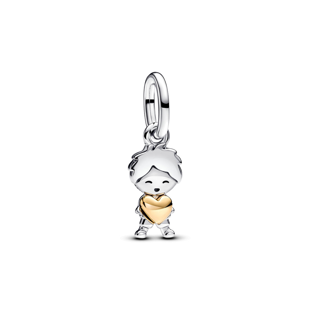 PANDORA Happy Boy Dangle Charm 14K Gold Plated Unique Metal Blend Family And Friends Charms Bracelet Charm Jewelry Gift