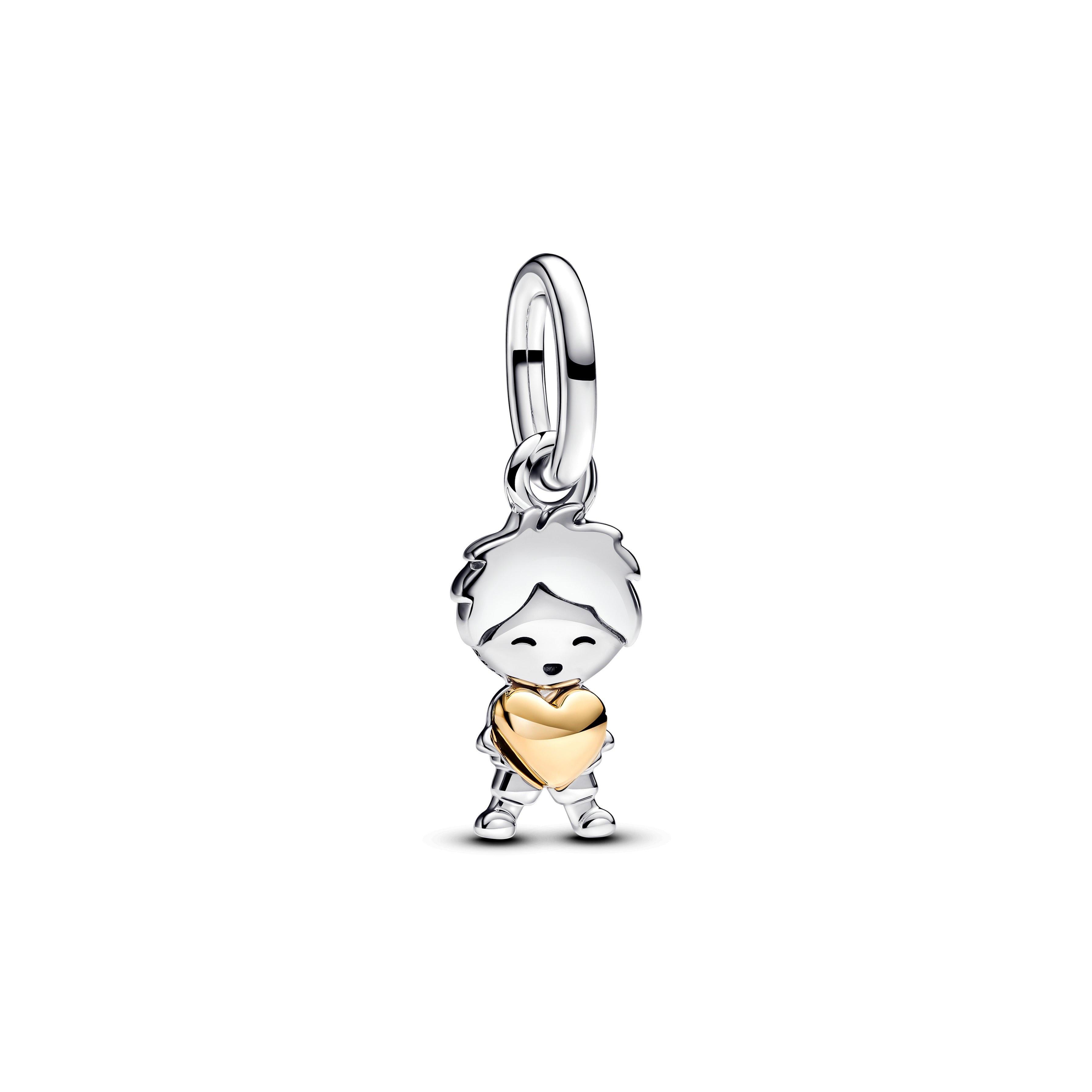 PANDORA Happy Boy Dangle Charm 14K Gold Plated Unique Metal Blend Family And Friends Charms Bracelet Charm Jewelry Gift