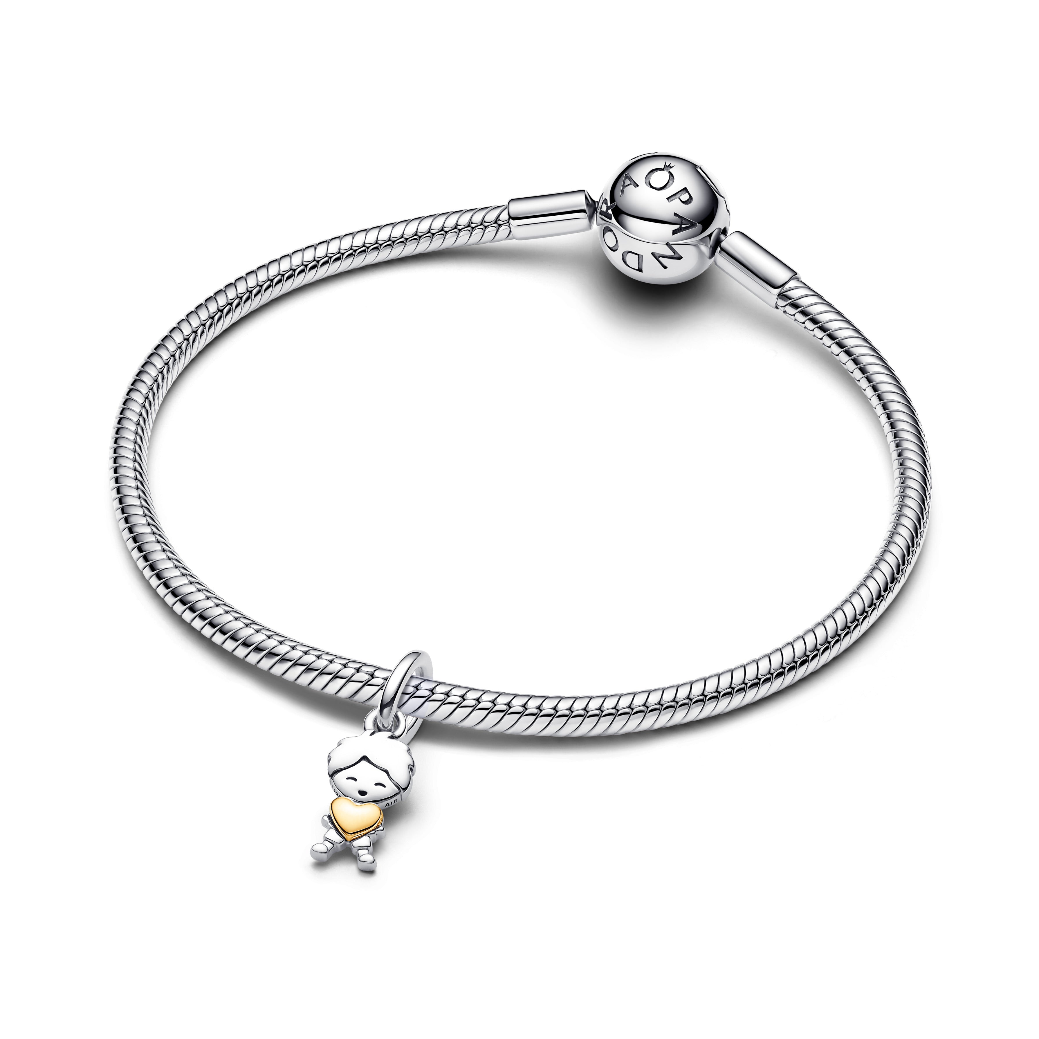 PANDORA Happy Boy Dangle Charm 14K Gold Plated Unique Metal Blend Family And Friends Charms Bracelet Charm Jewelry Gift