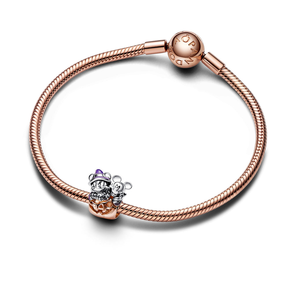 PANDORA Disney Mickey Mouse And Minnie Mouse Halloween Pumpkin Charm Disney X PANDORA Charms Bracelet Charm Jewelry Gift