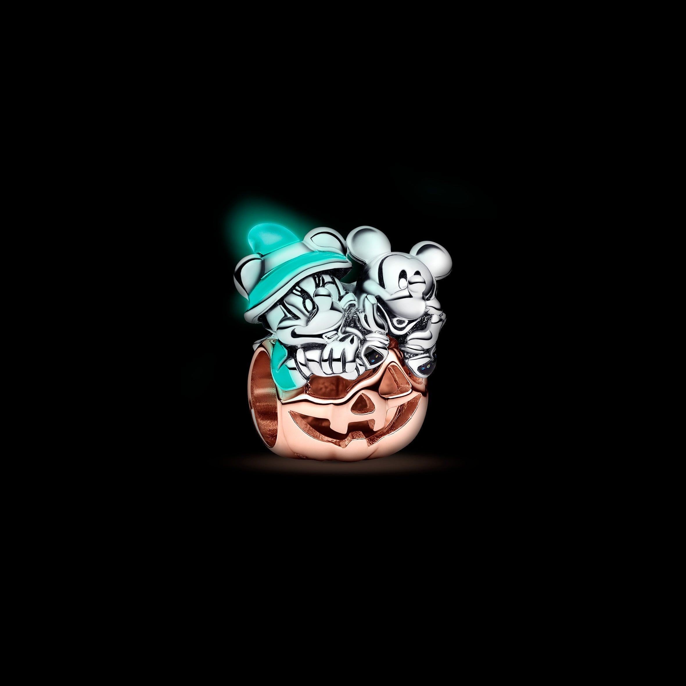 PANDORA Disney Mickey Mouse And Minnie Mouse Halloween Pumpkin Charm Disney X PANDORA Charms Bracelet Charm Jewelry Gift